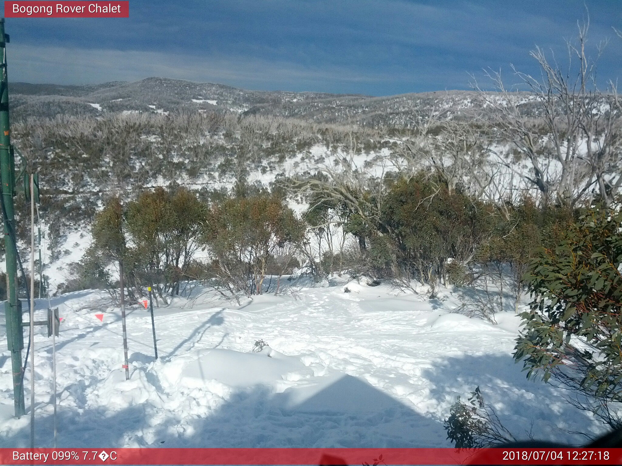 Bogong Web Cam 12:27pm Wednesday 4th of July 2018