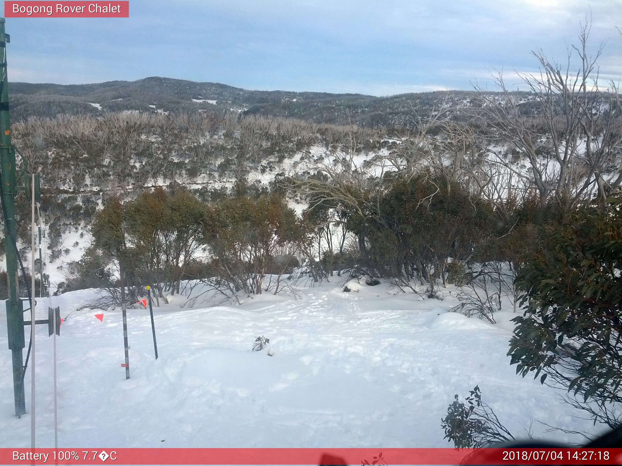 Bogong Web Cam 2:27pm Wednesday 4th of July 2018