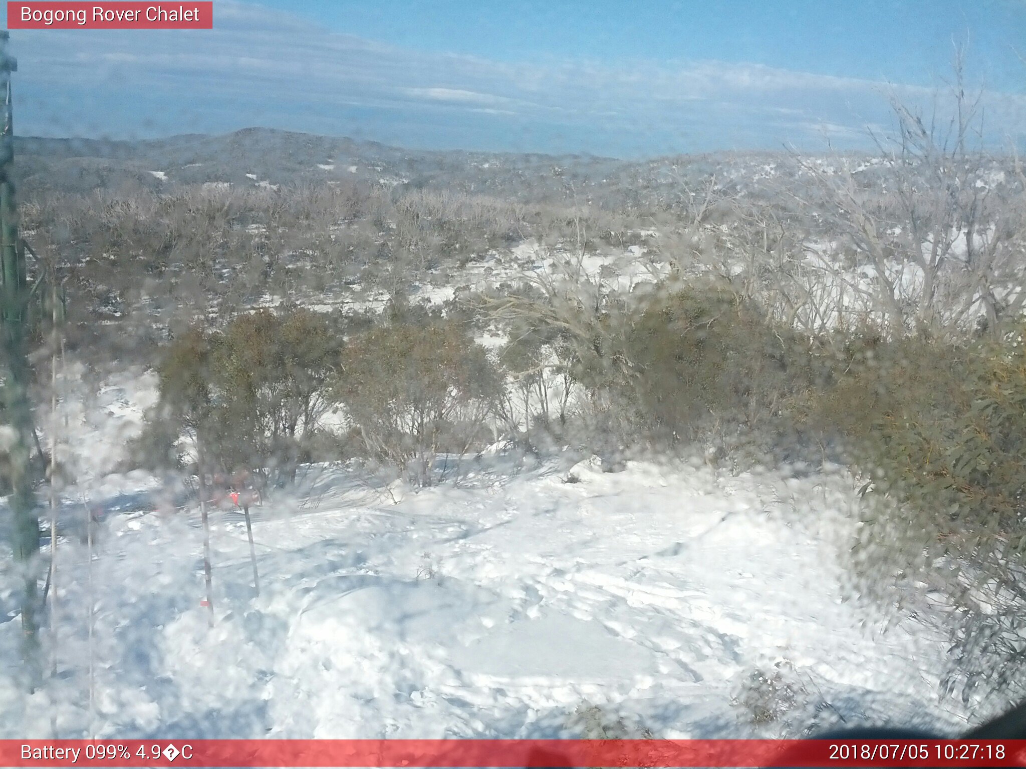 Bogong Web Cam 10:27am Thursday 5th of July 2018