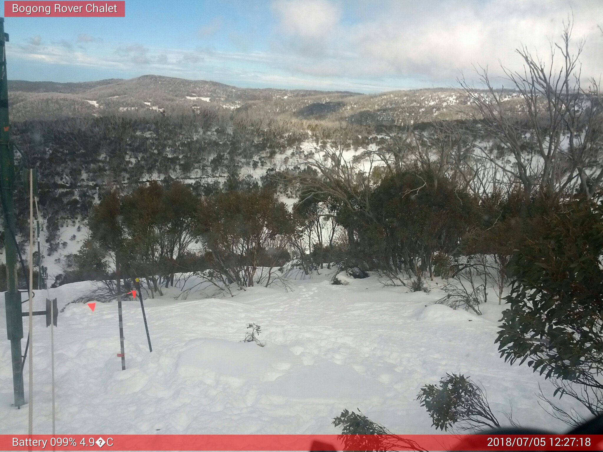 Bogong Web Cam 12:27pm Thursday 5th of July 2018