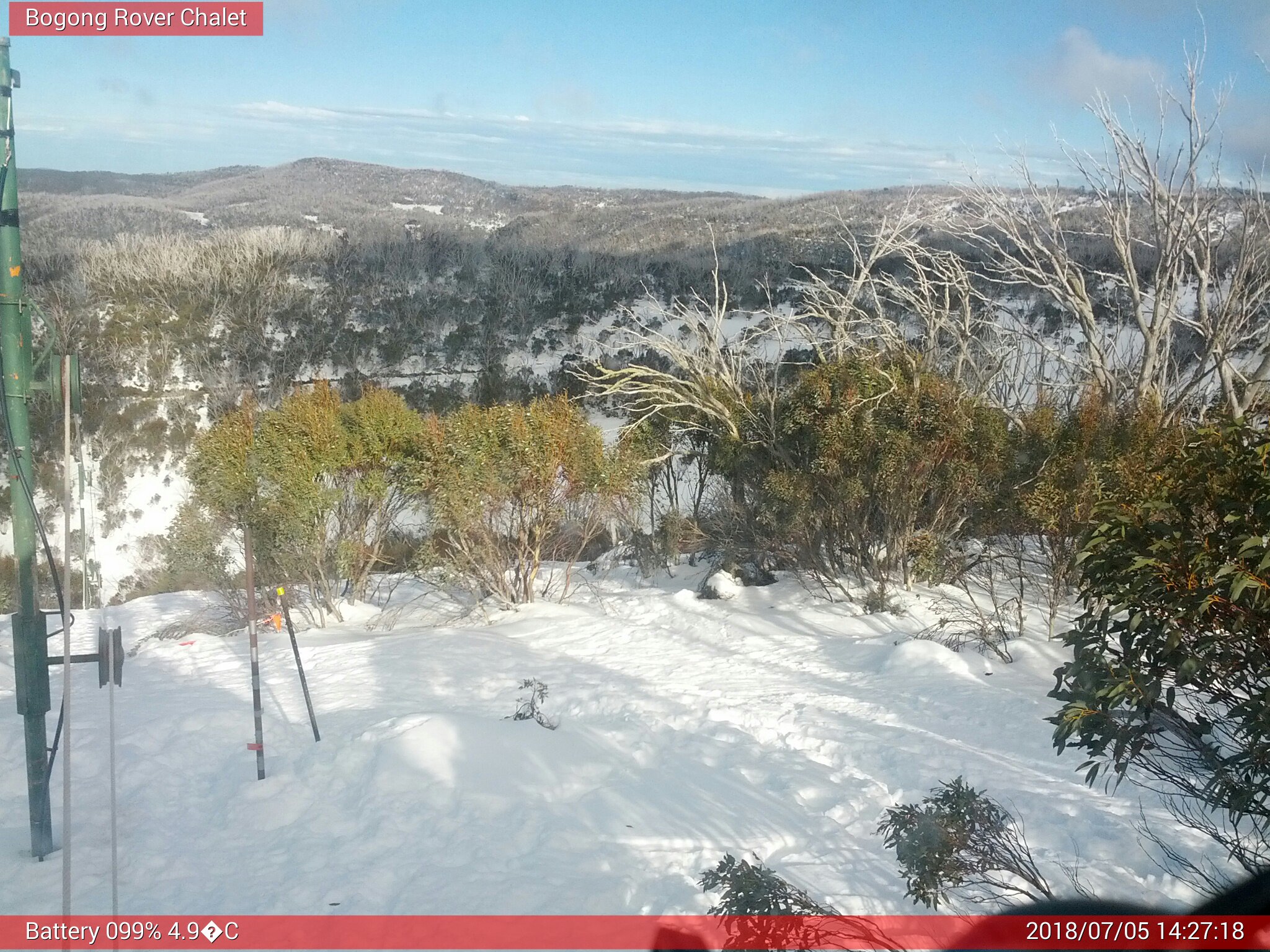 Bogong Web Cam 2:27pm Thursday 5th of July 2018