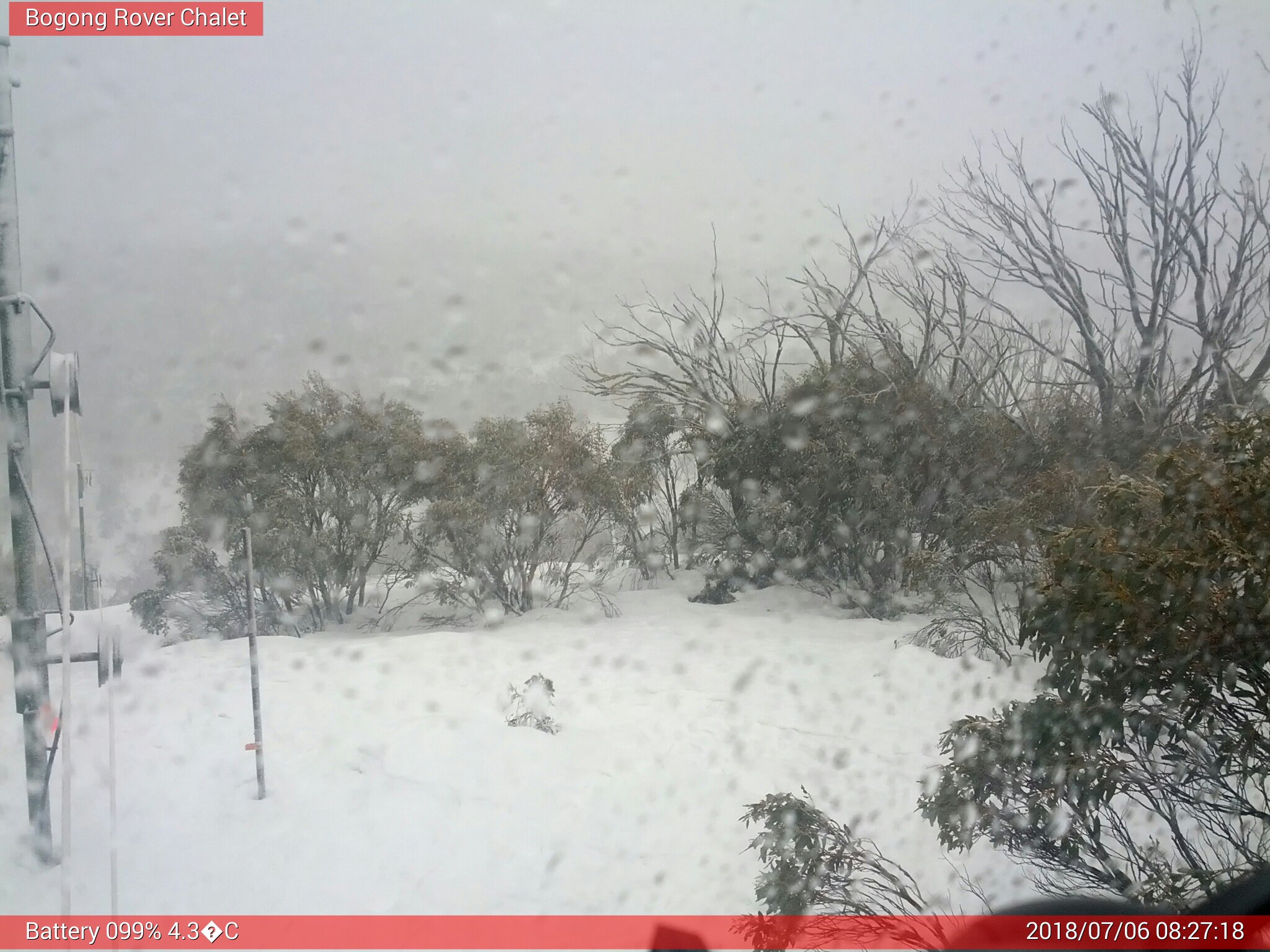 Bogong Web Cam 8:27am Friday 6th of July 2018