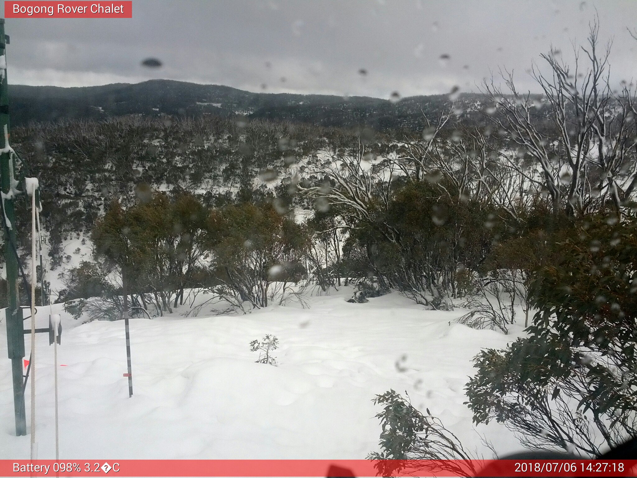 Bogong Web Cam 2:27pm Friday 6th of July 2018