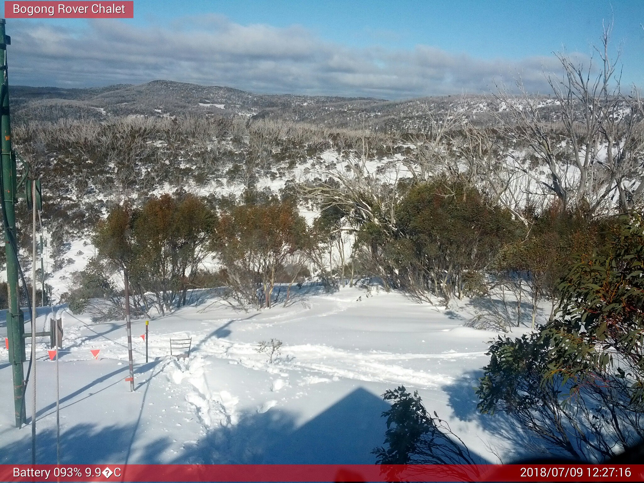 Bogong Web Cam 12:27pm Monday 9th of July 2018