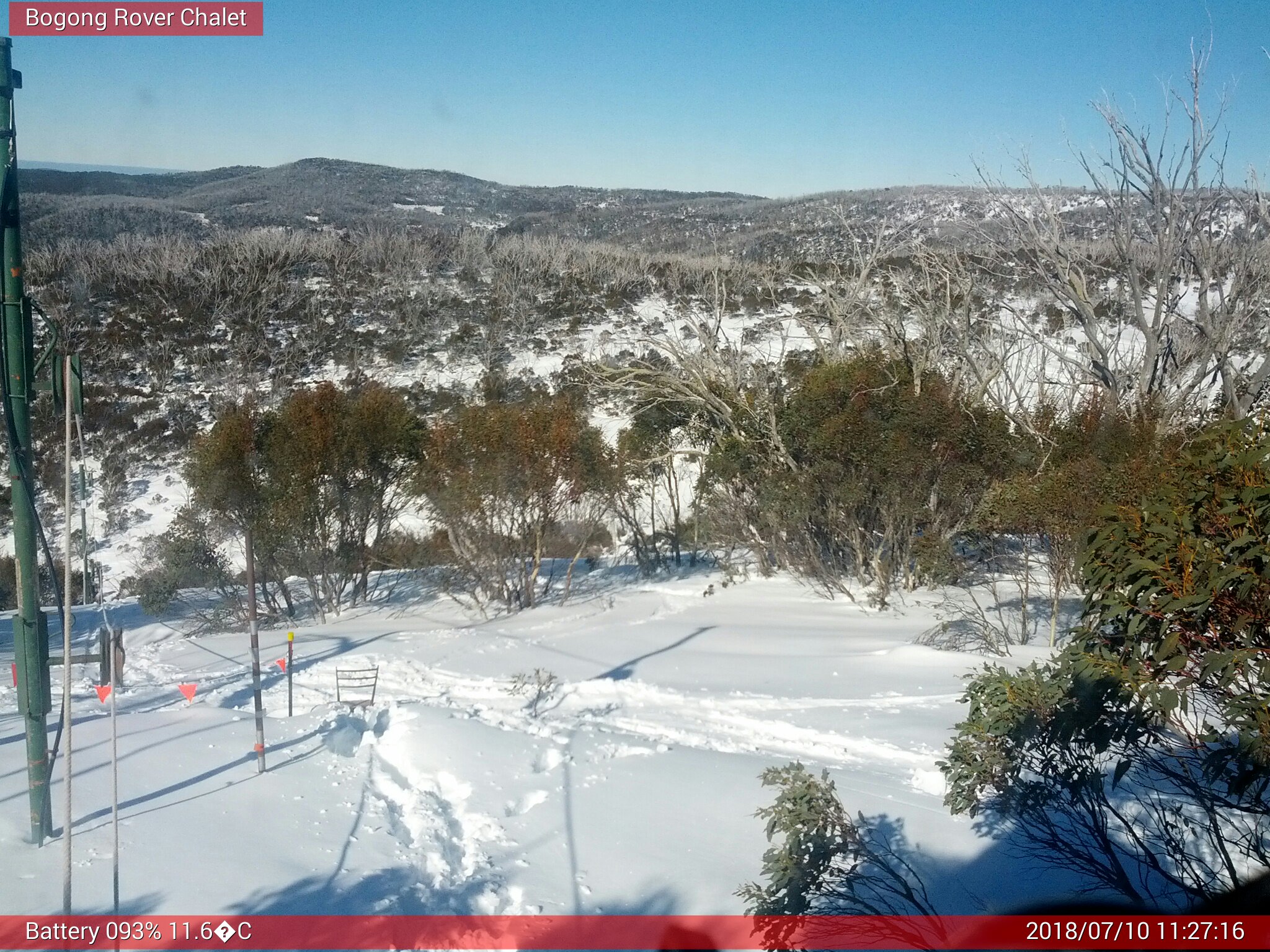 Bogong Web Cam 11:27am Tuesday 10th of July 2018