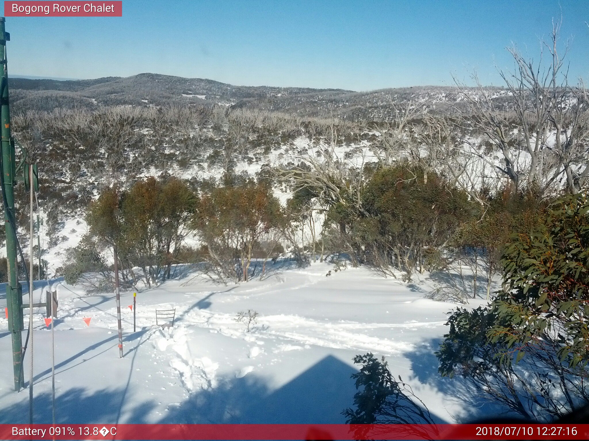 Bogong Web Cam 12:27pm Tuesday 10th of July 2018