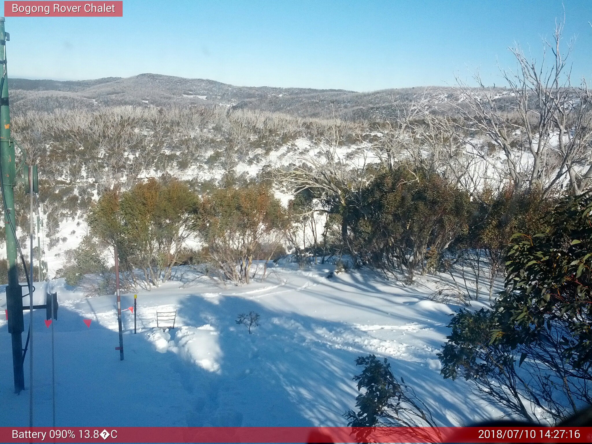 Bogong Web Cam 2:27pm Tuesday 10th of July 2018