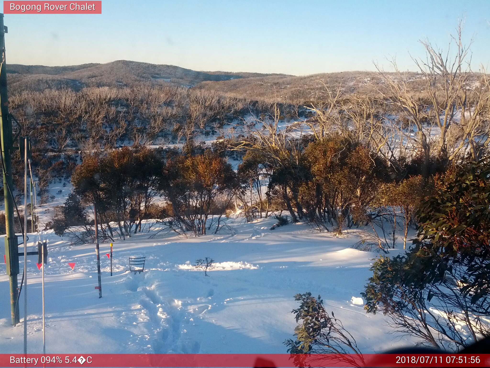 Bogong Web Cam 7:51am Wednesday 11th of July 2018