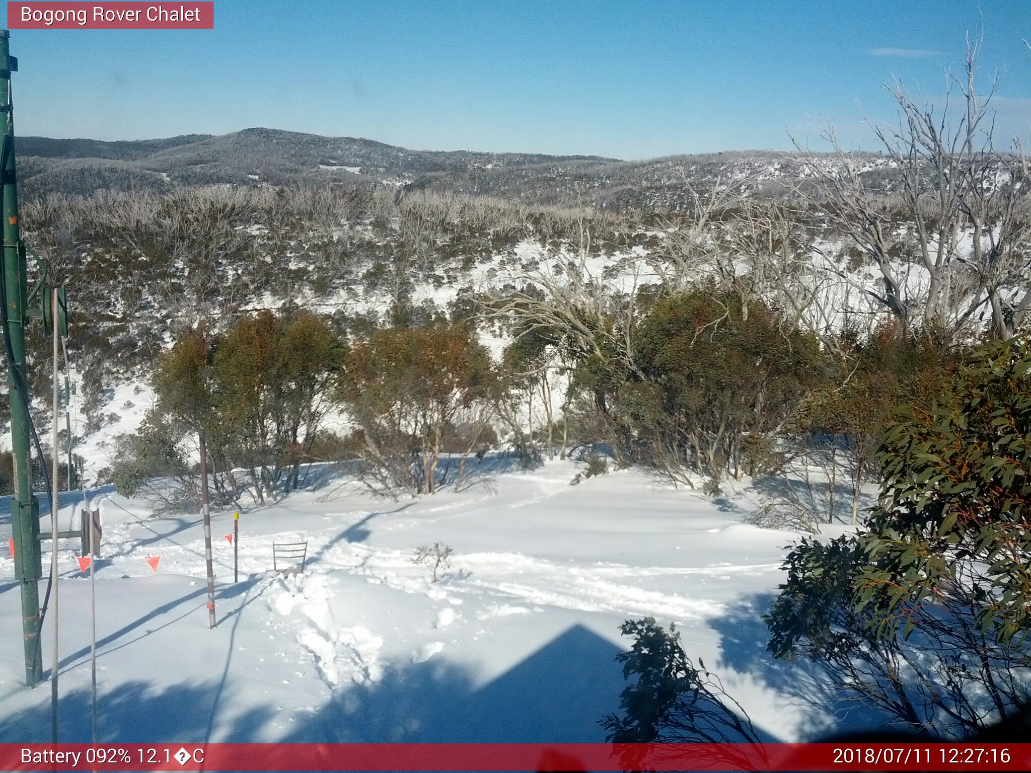 Bogong Web Cam 12:27pm Wednesday 11th of July 2018