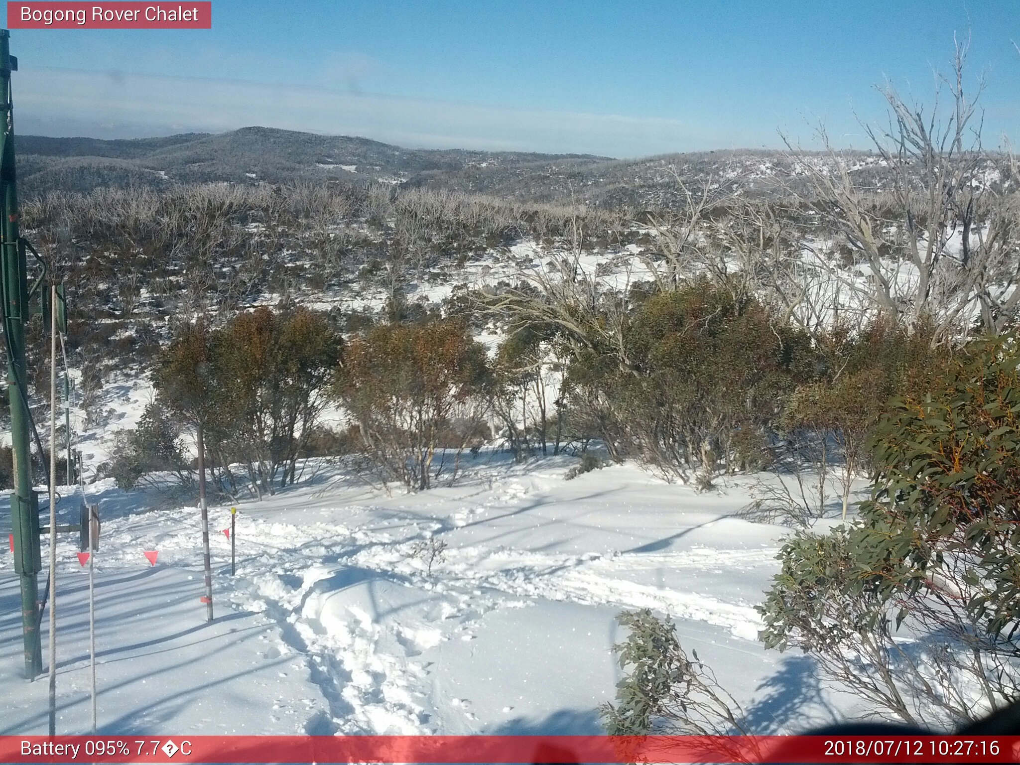 Bogong Web Cam 10:27am Thursday 12th of July 2018