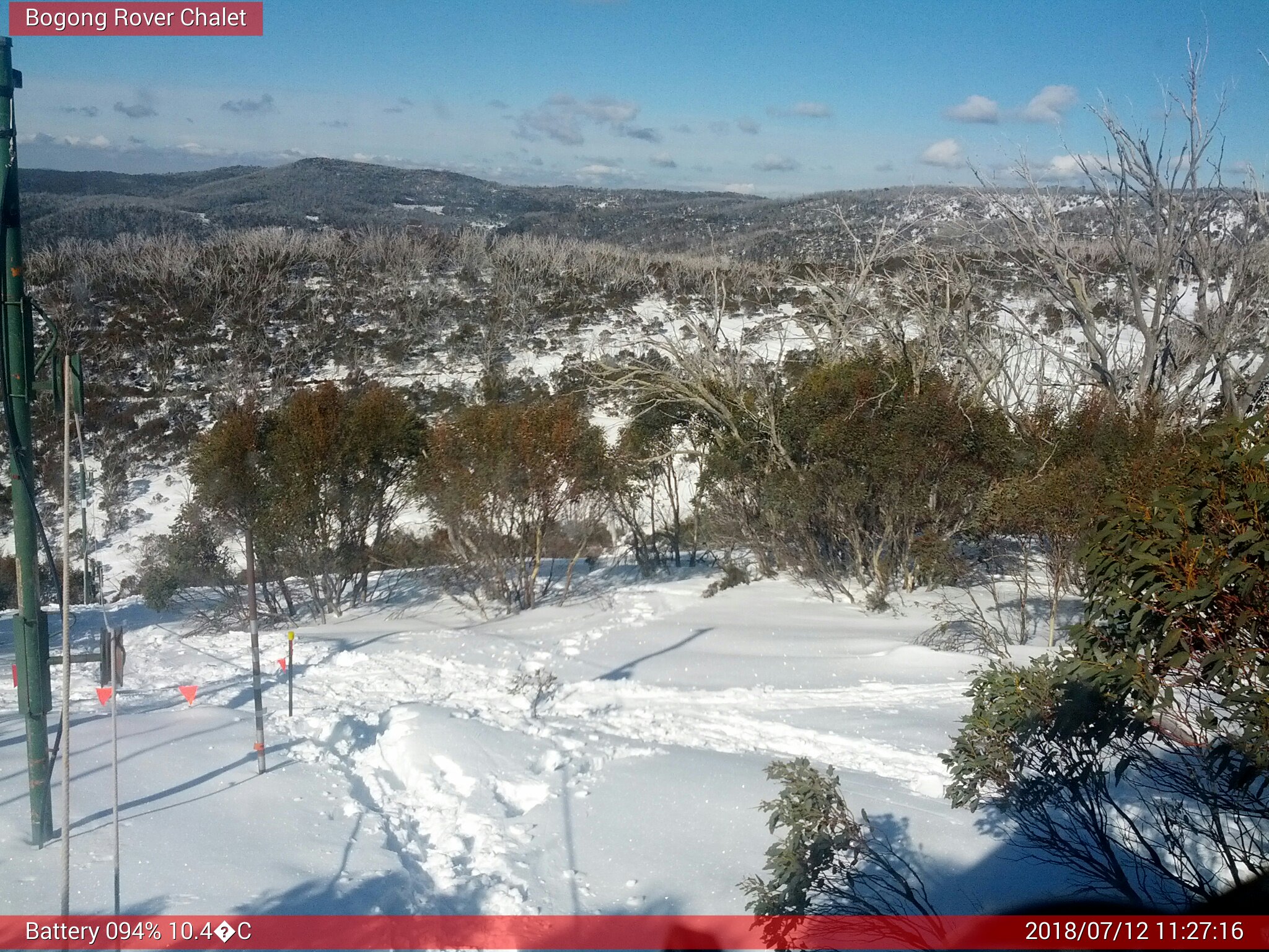 Bogong Web Cam 11:27am Thursday 12th of July 2018