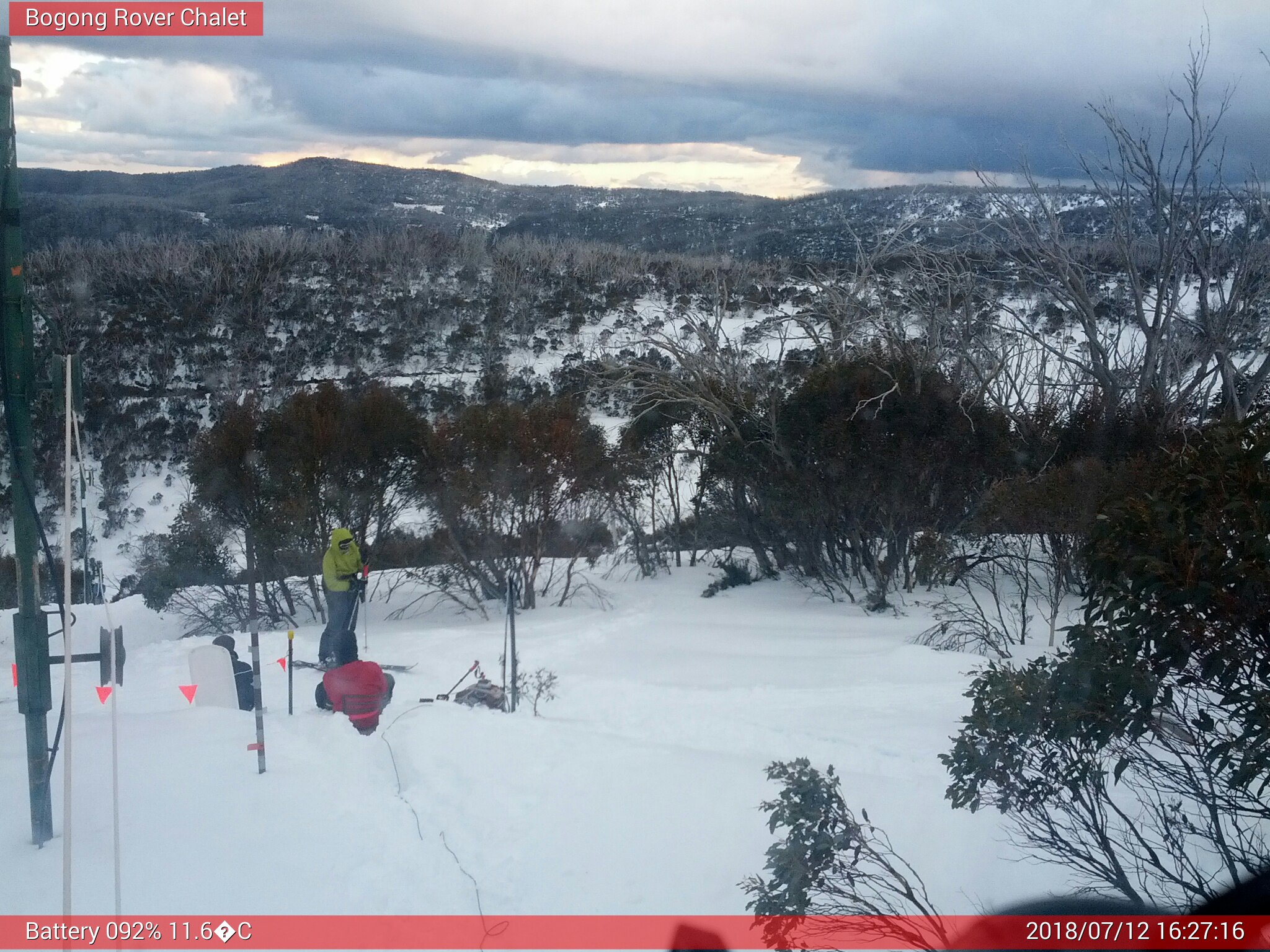 Bogong Web Cam 4:27pm Thursday 12th of July 2018