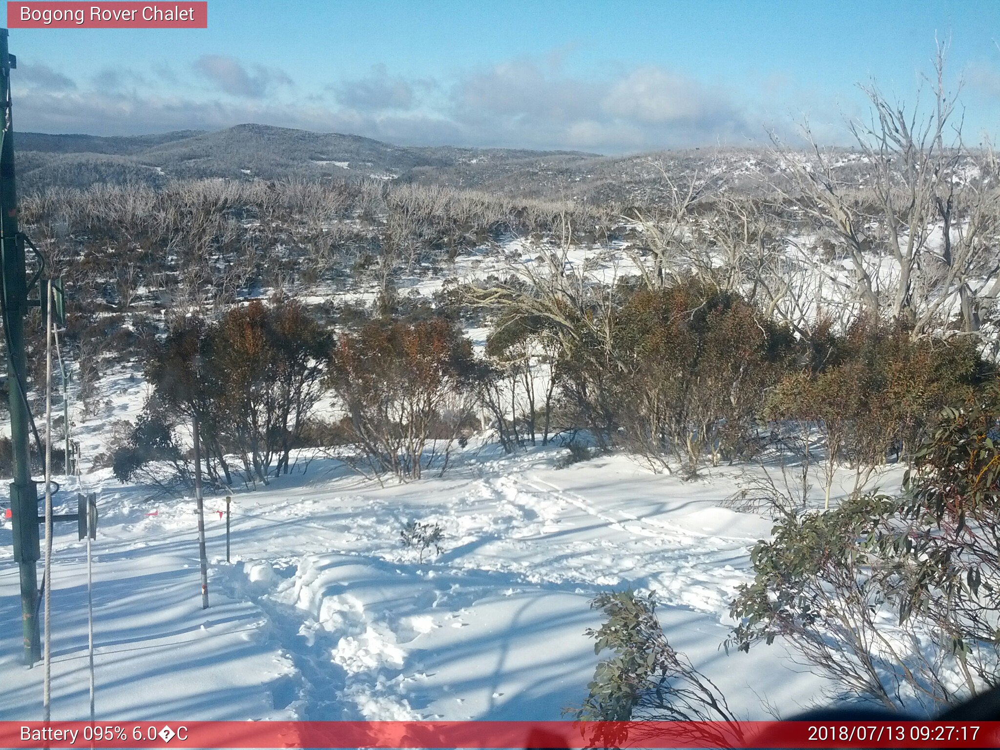 Bogong Web Cam 9:27am Friday 13th of July 2018