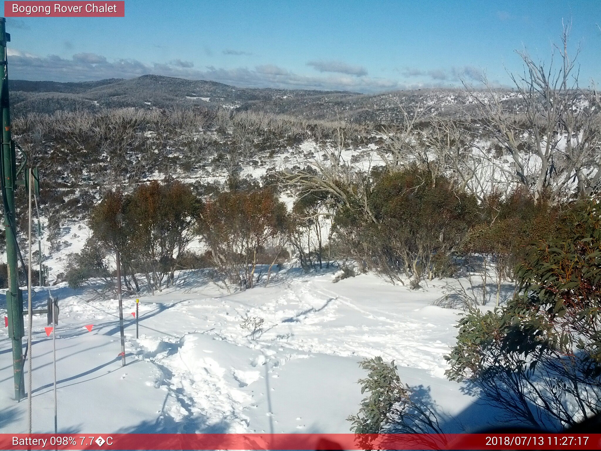 Bogong Web Cam 11:27am Friday 13th of July 2018