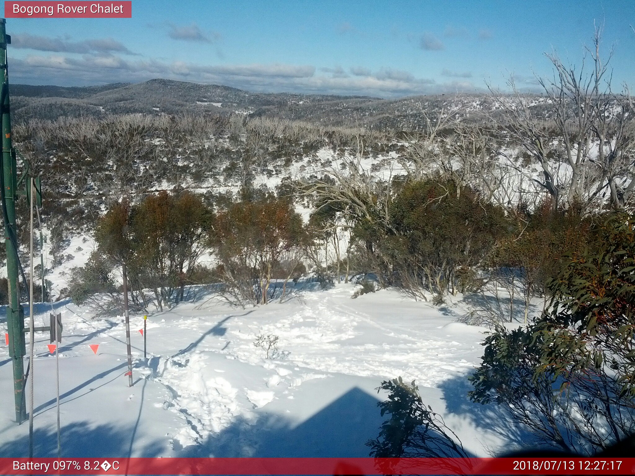 Bogong Web Cam 12:27pm Friday 13th of July 2018