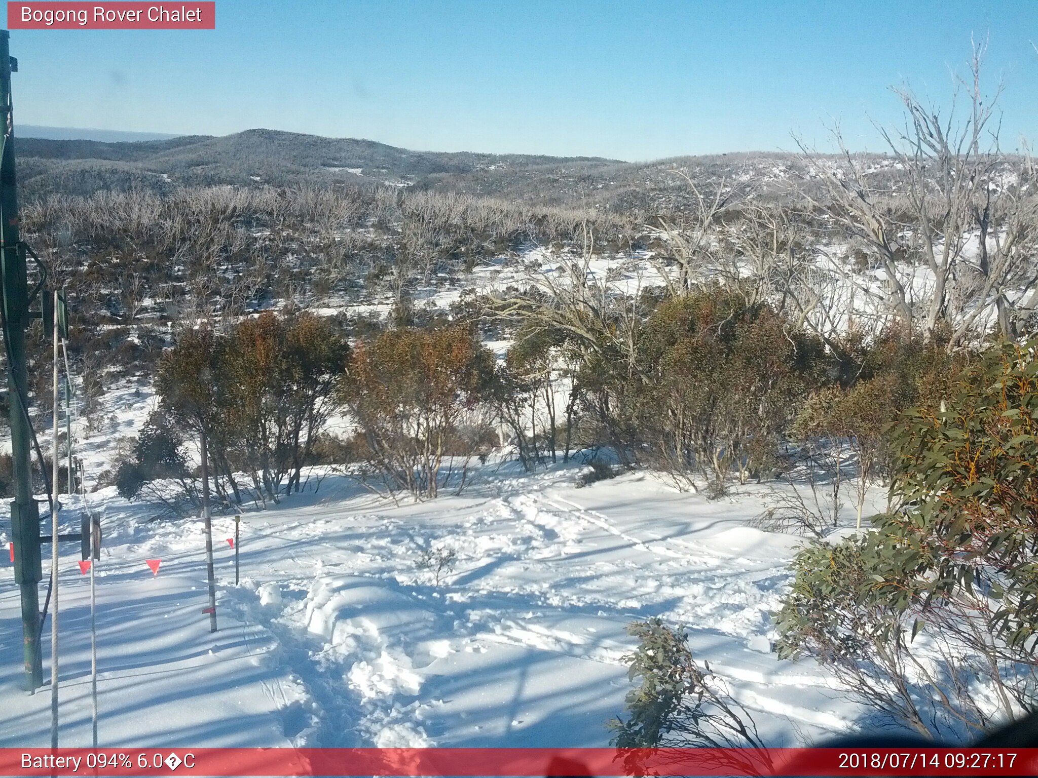 Bogong Web Cam 9:27am Saturday 14th of July 2018