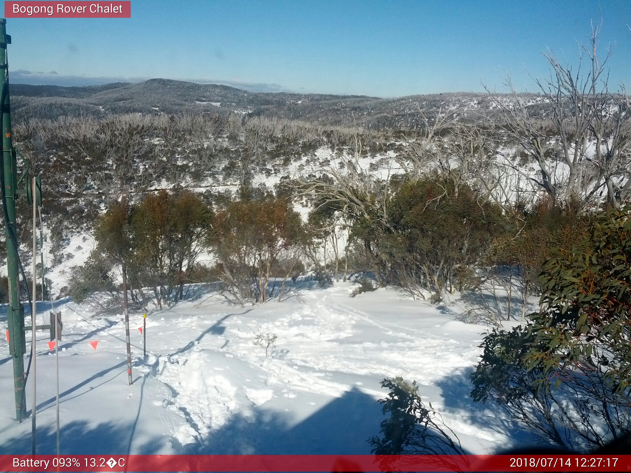 Bogong Web Cam 12:27pm Saturday 14th of July 2018