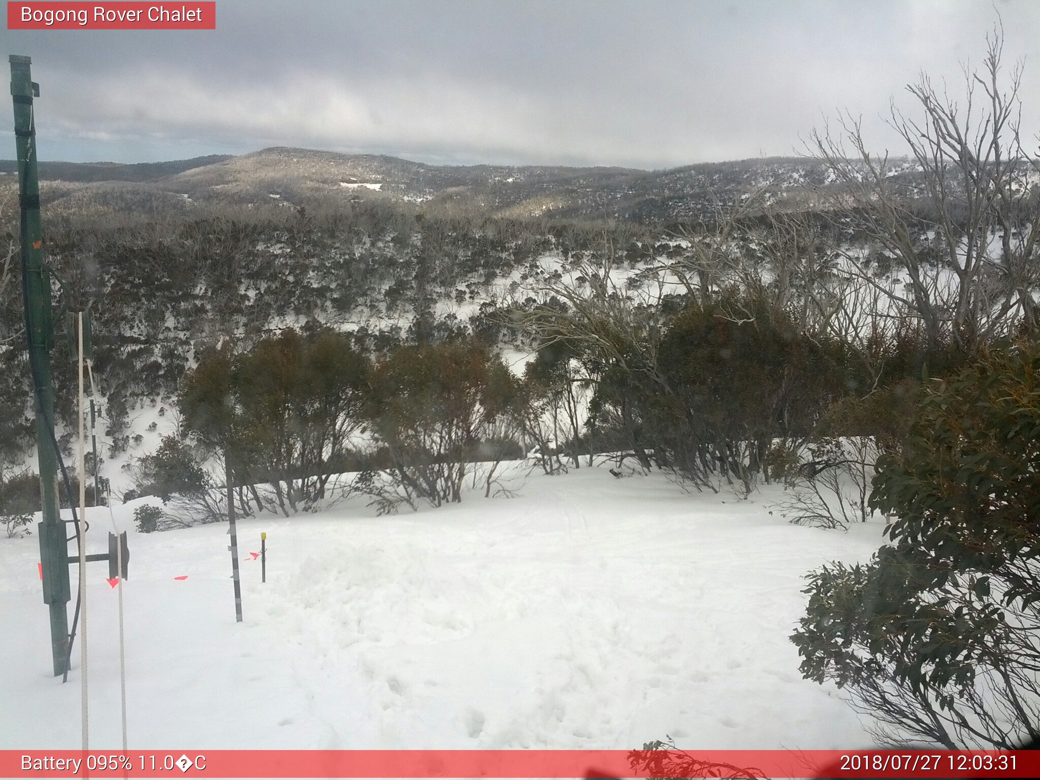 Bogong Web Cam 12:03pm Friday 27th of July 2018