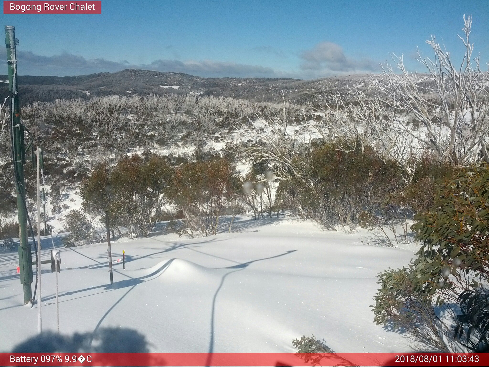 Bogong Web Cam 11:03am Wednesday 1st of August 2018