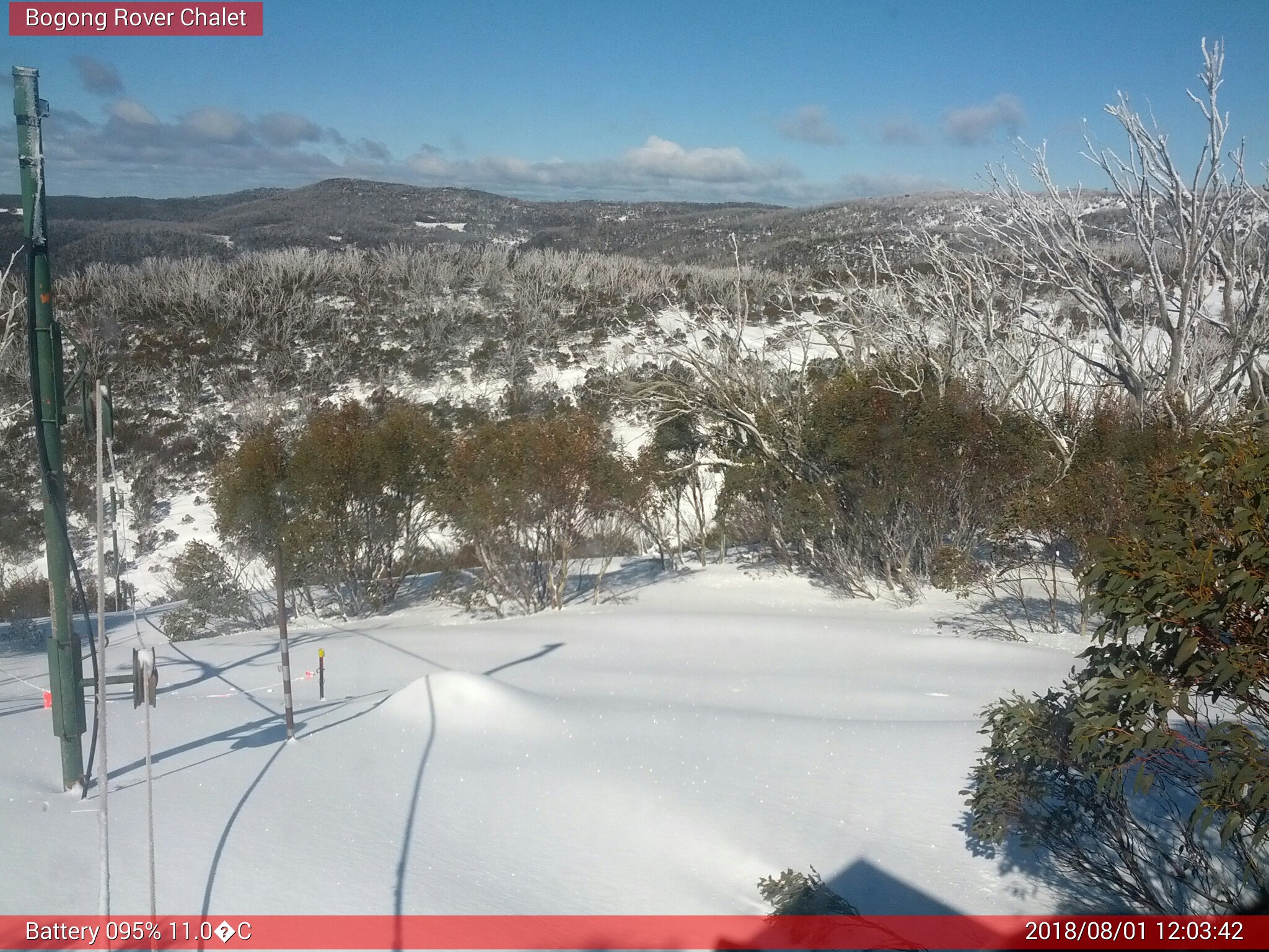 Bogong Web Cam 12:03pm Wednesday 1st of August 2018