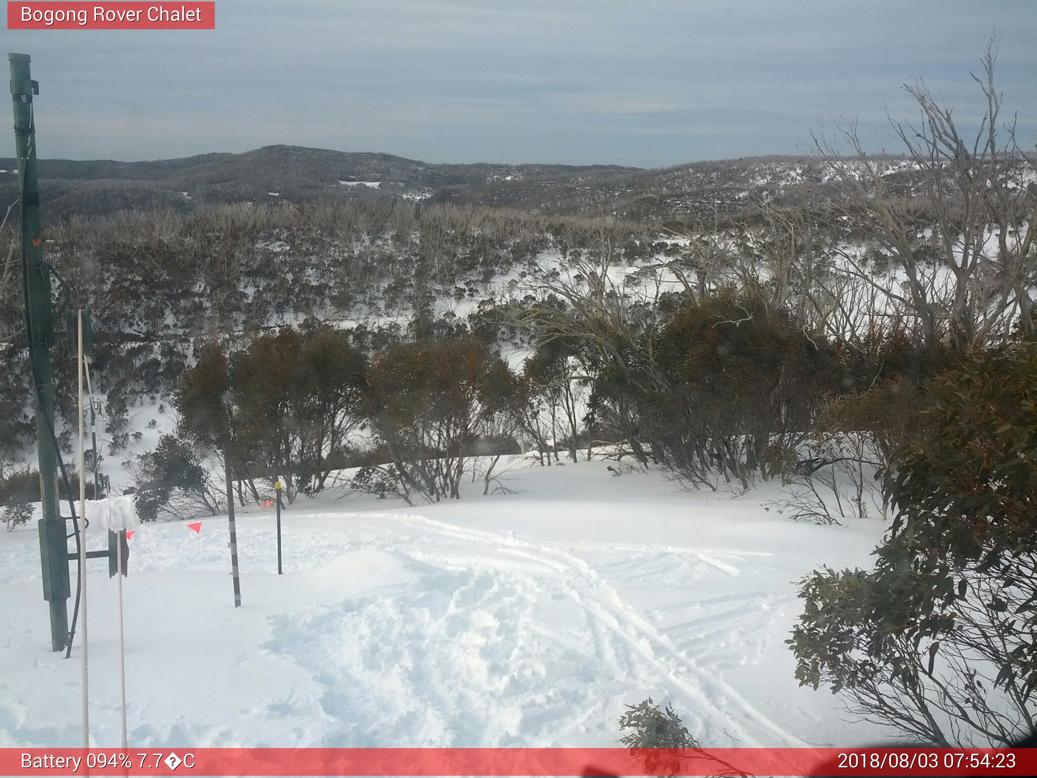 Bogong Web Cam 7:54am Friday 3rd of August 2018