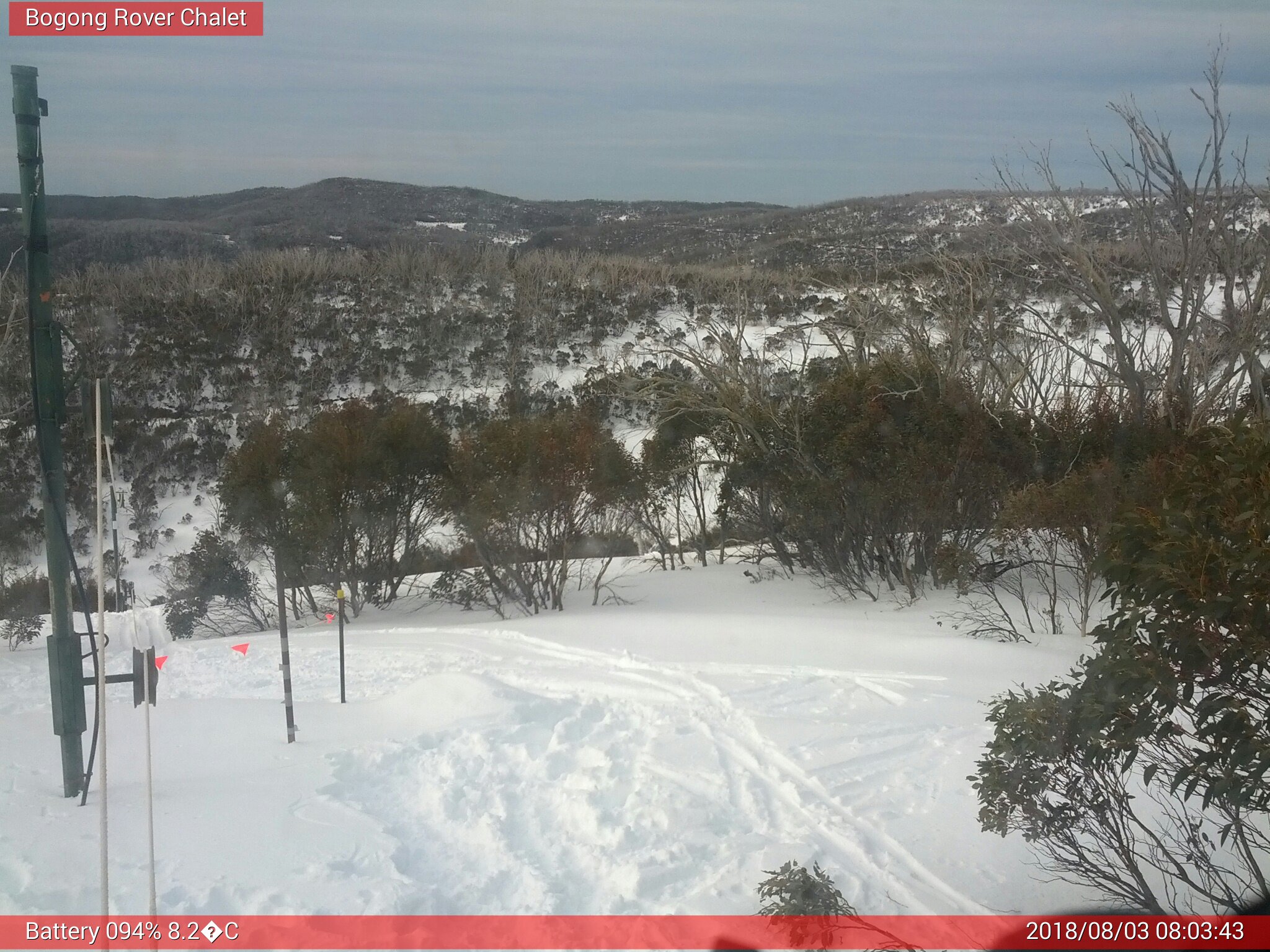 Bogong Web Cam 8:03am Friday 3rd of August 2018