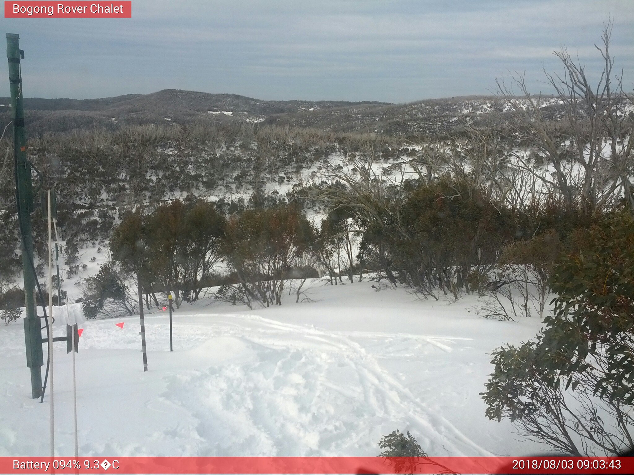 Bogong Web Cam 9:03am Friday 3rd of August 2018