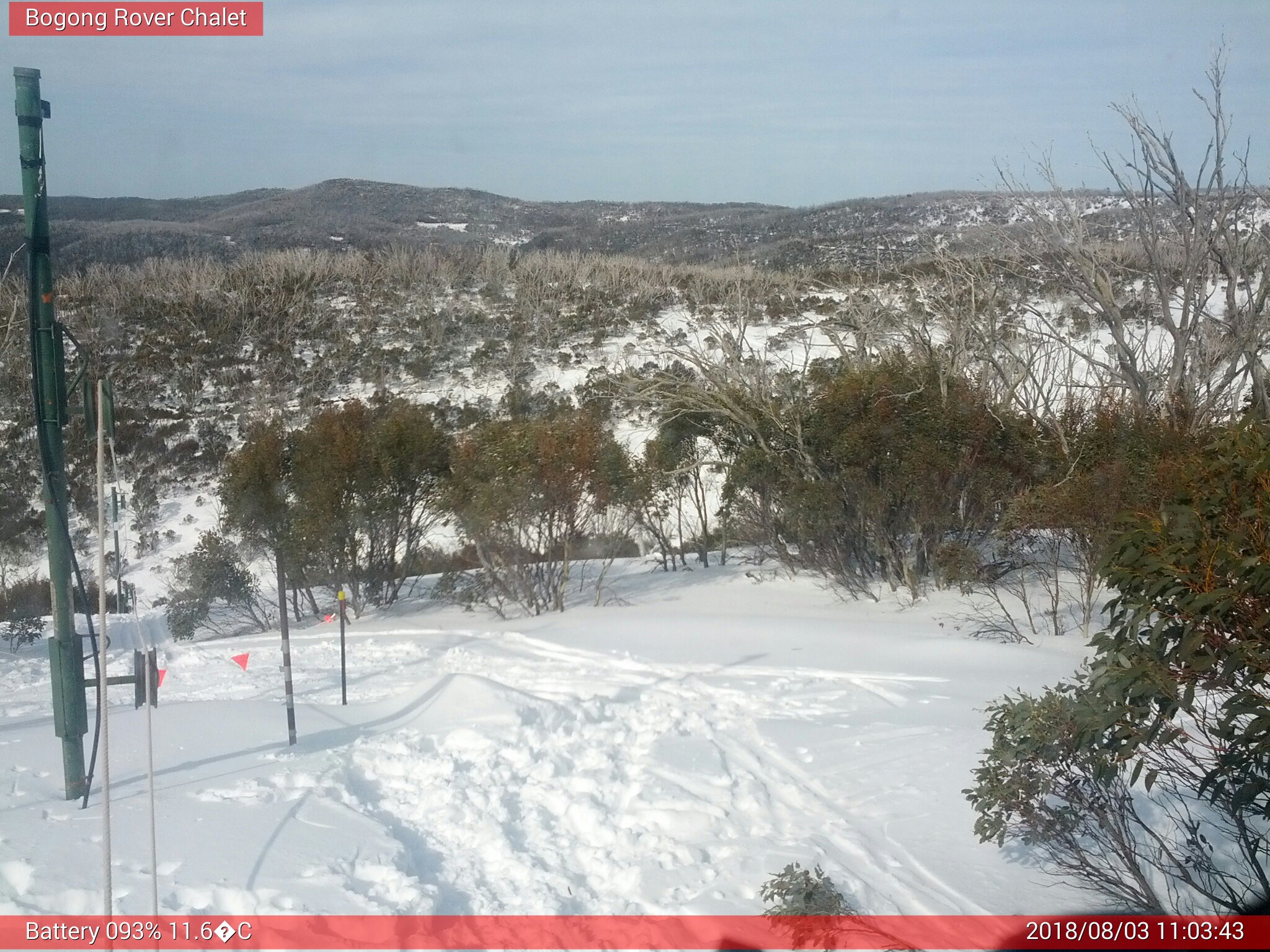 Bogong Web Cam 11:03am Friday 3rd of August 2018