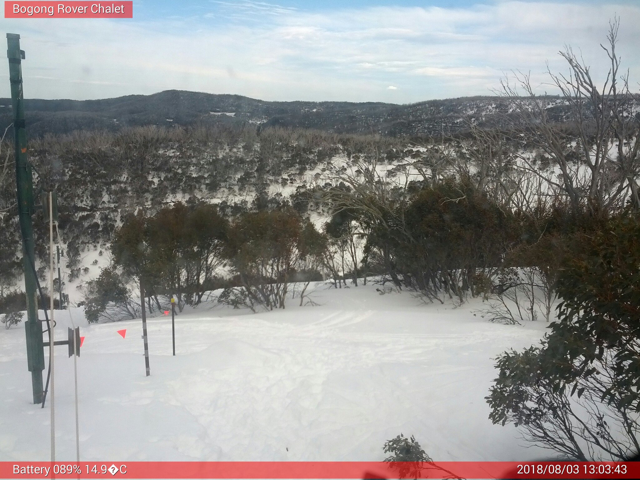 Bogong Web Cam 1:03pm Friday 3rd of August 2018