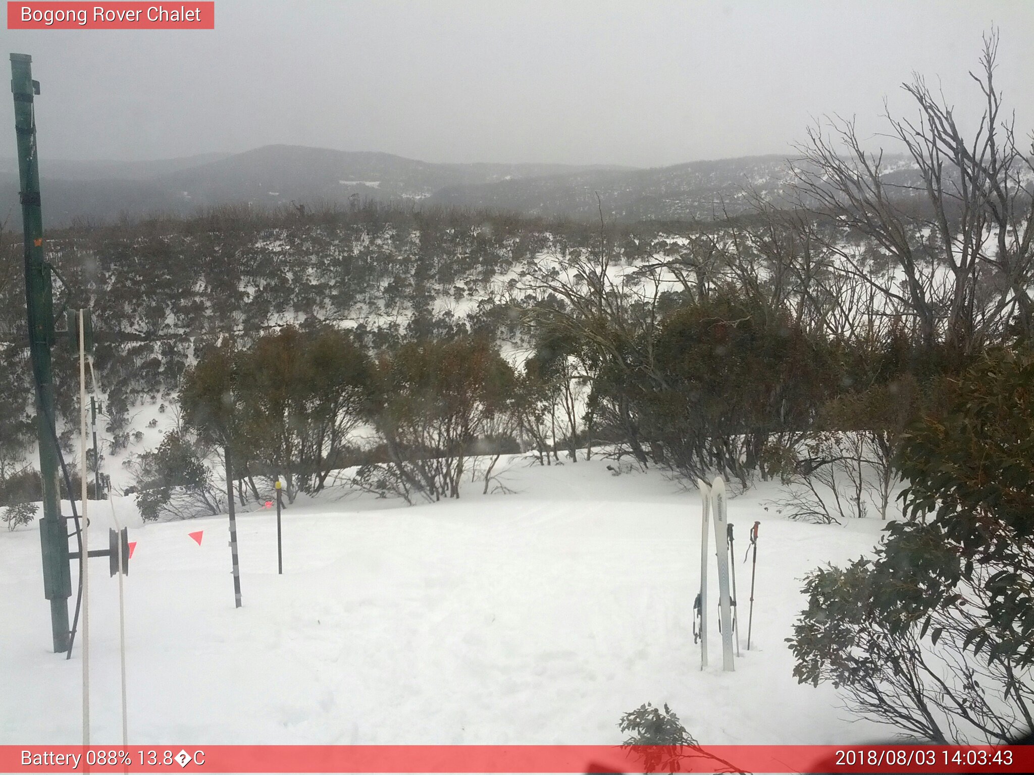 Bogong Web Cam 2:03pm Friday 3rd of August 2018