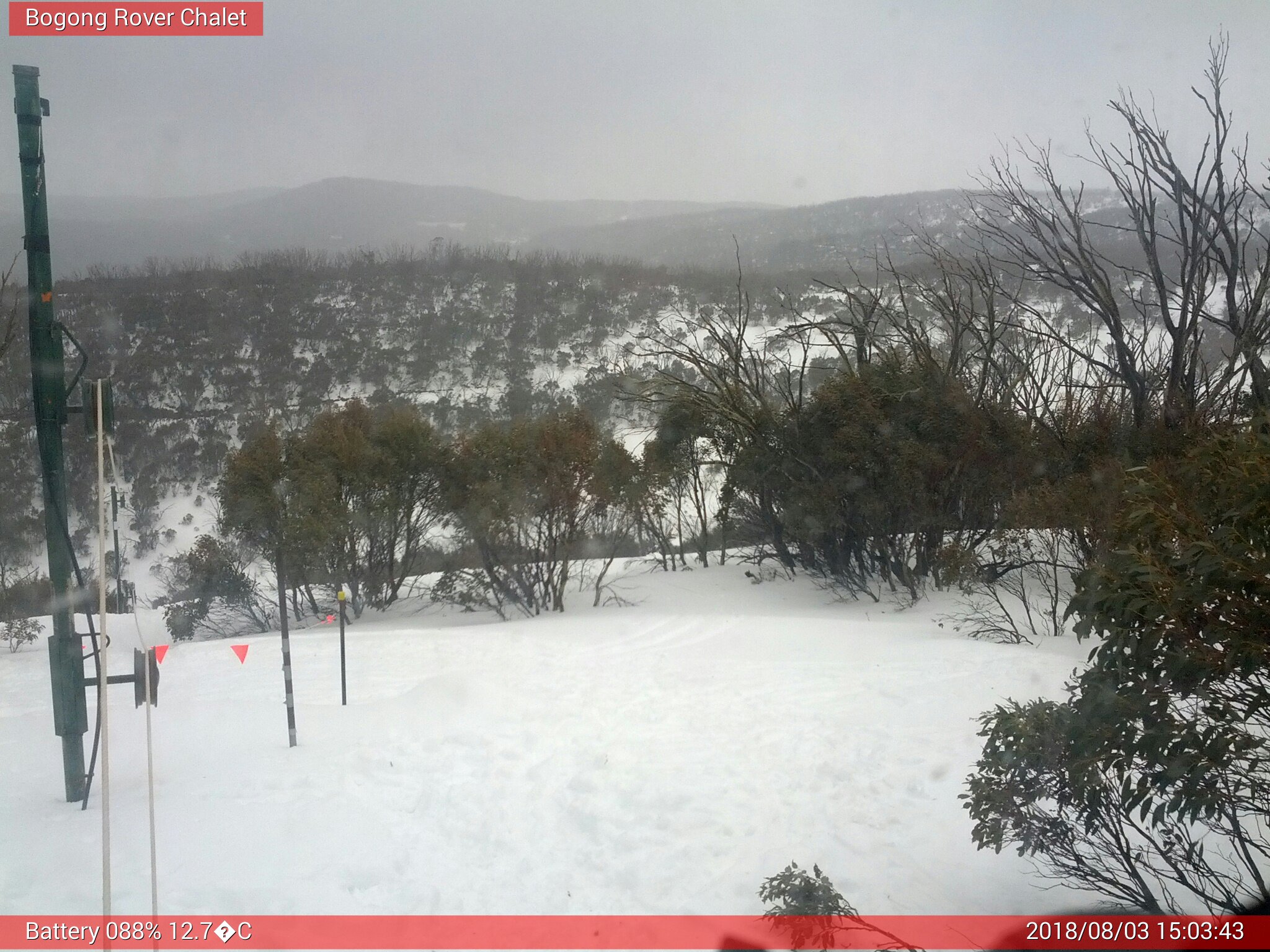 Bogong Web Cam 3:03pm Friday 3rd of August 2018