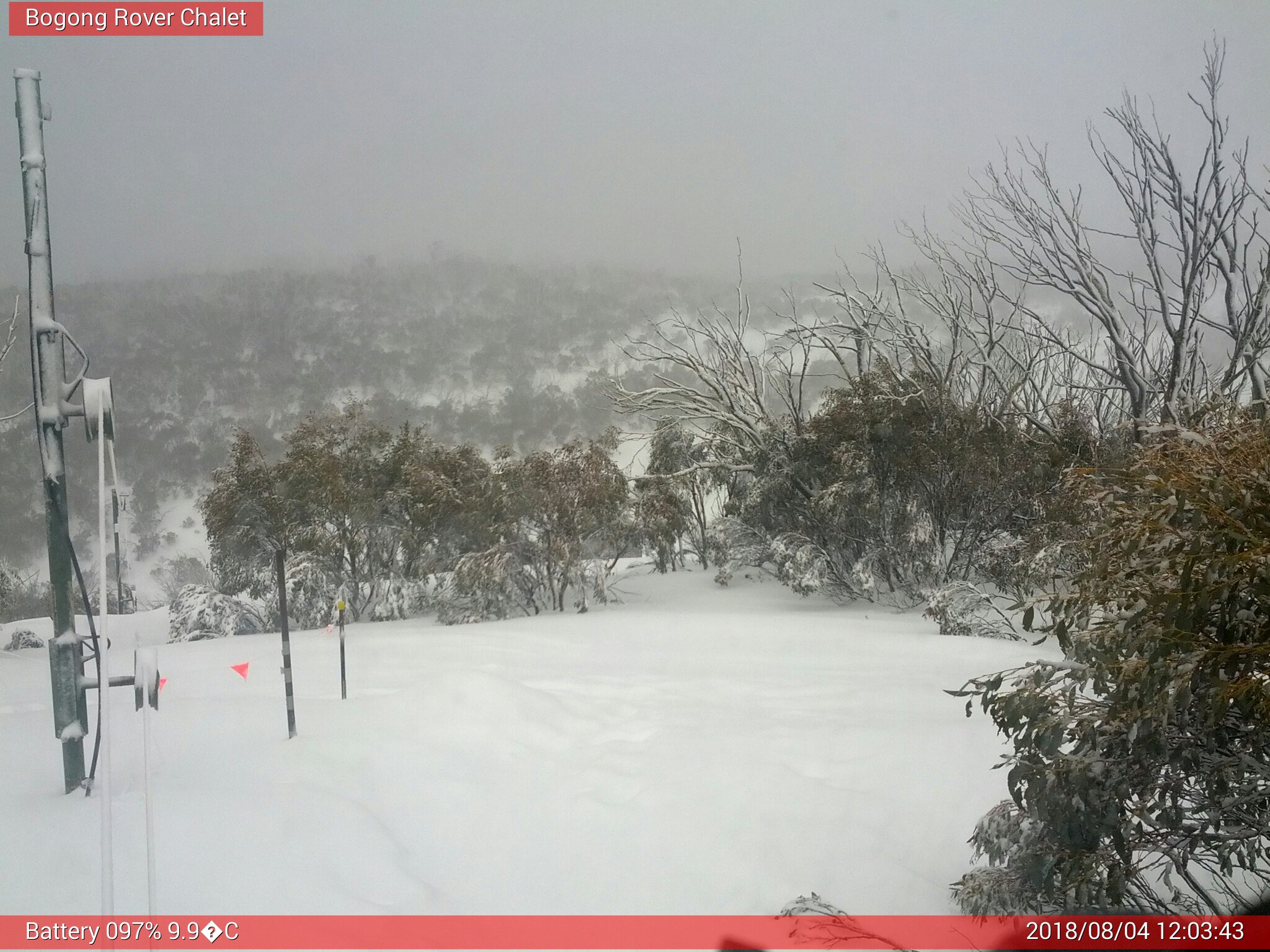 Bogong Web Cam 12:03pm Saturday 4th of August 2018