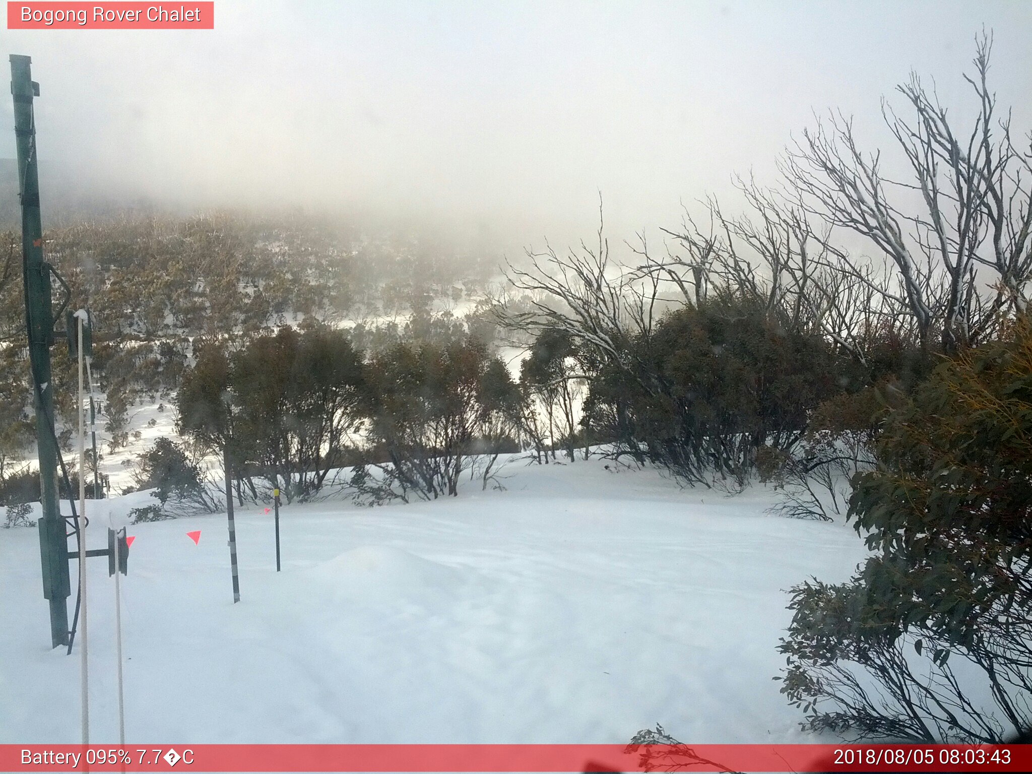 Bogong Web Cam 8:03am Sunday 5th of August 2018