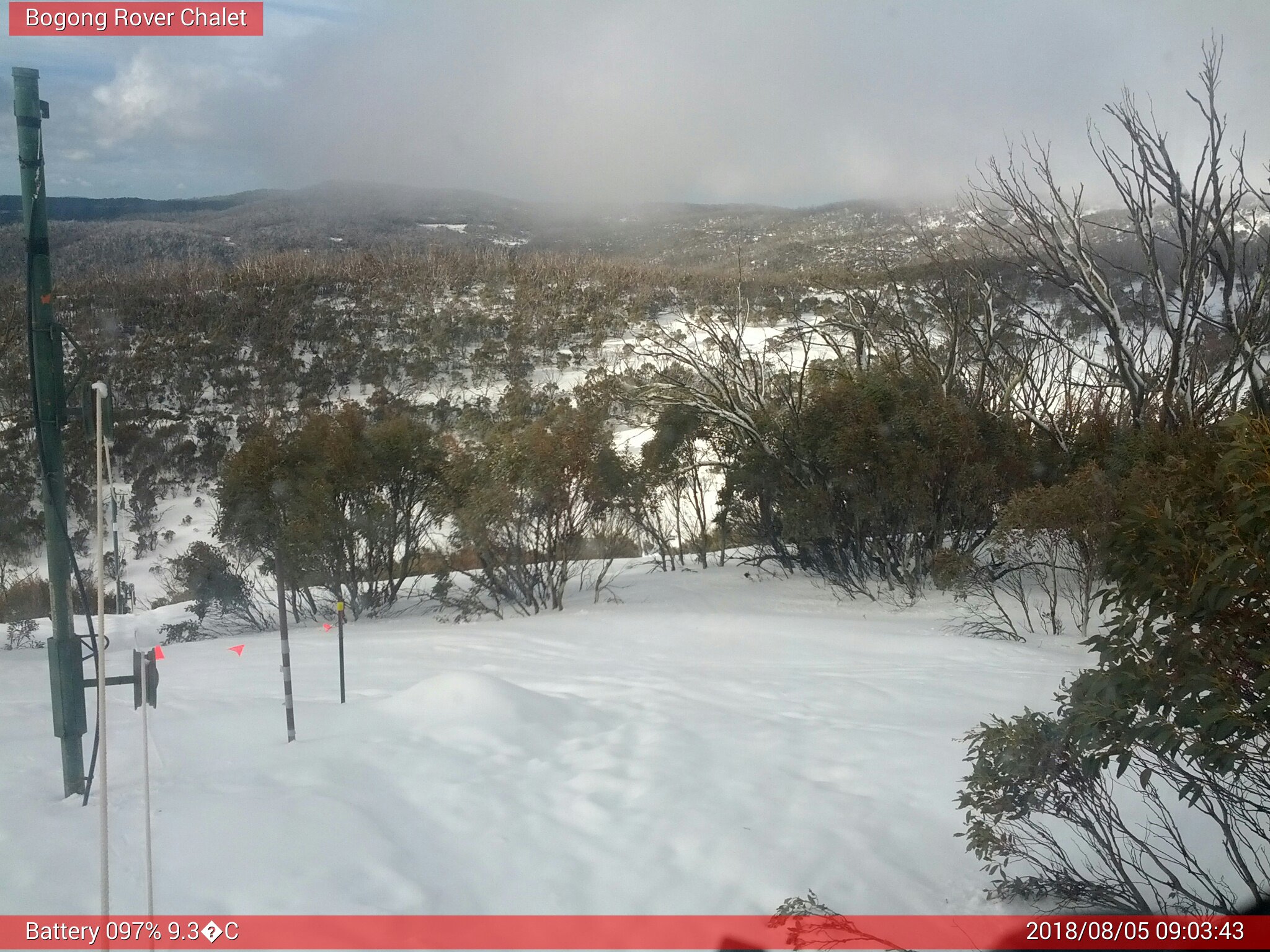 Bogong Web Cam 9:03am Sunday 5th of August 2018