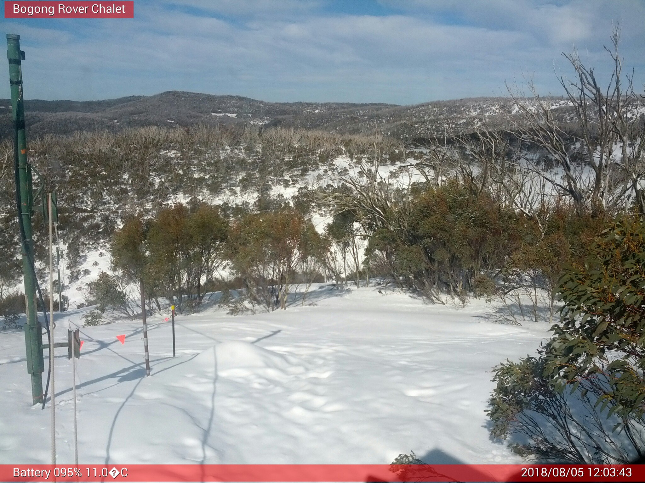 Bogong Web Cam 12:03pm Sunday 5th of August 2018