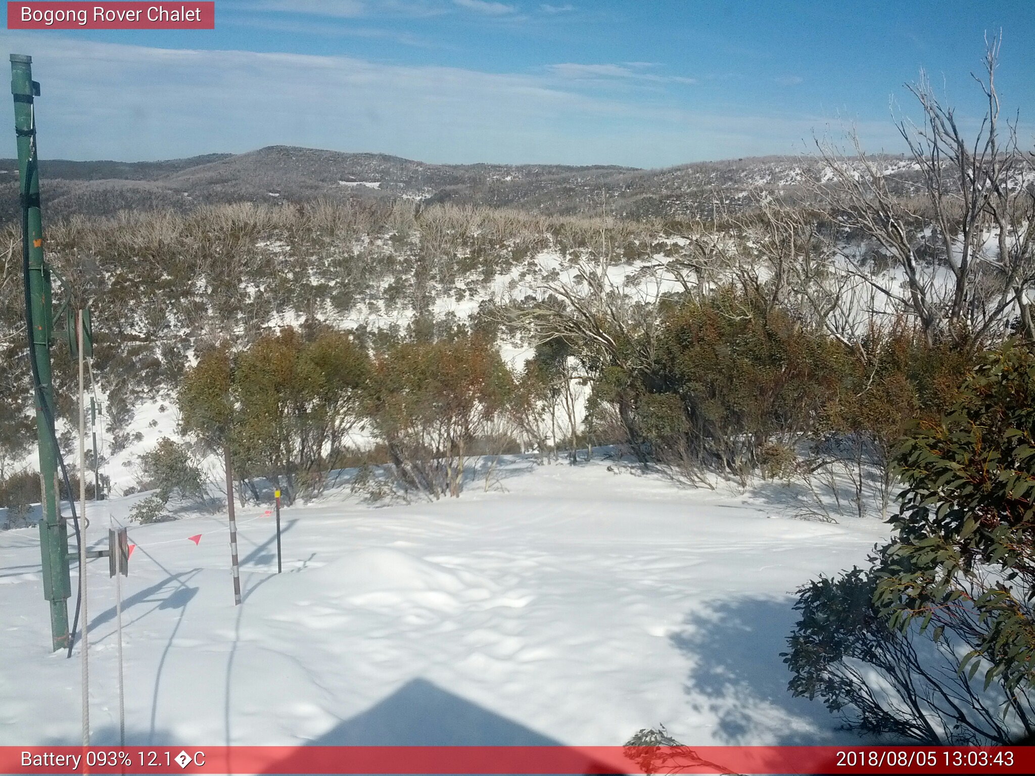 Bogong Web Cam 1:03pm Sunday 5th of August 2018