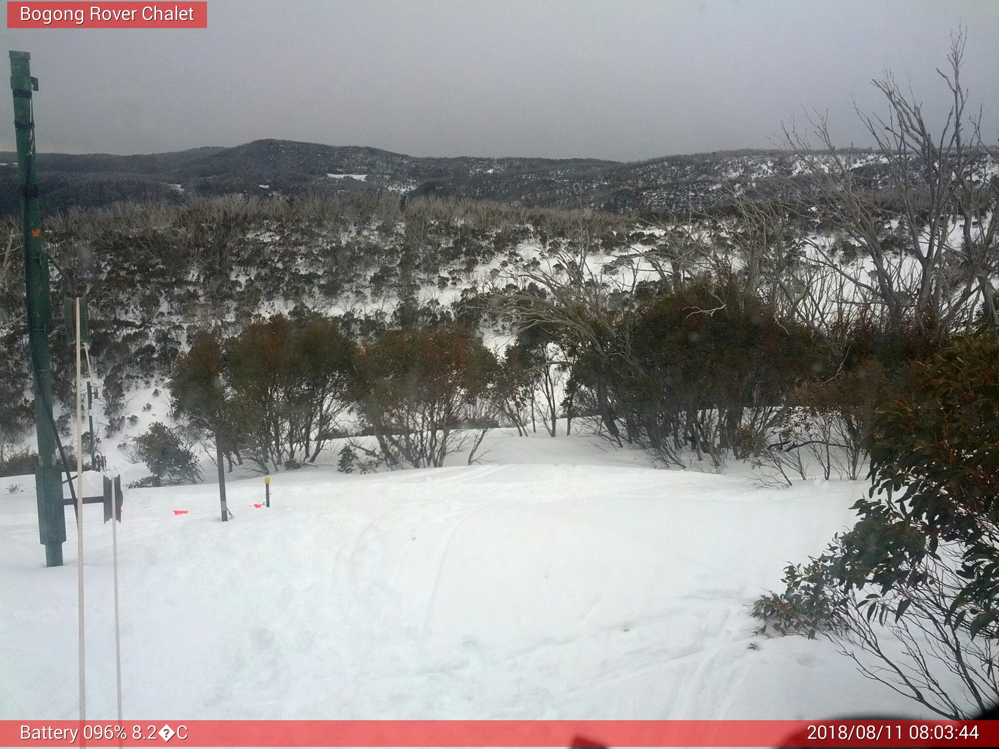 Bogong Web Cam 8:03am Saturday 11th of August 2018