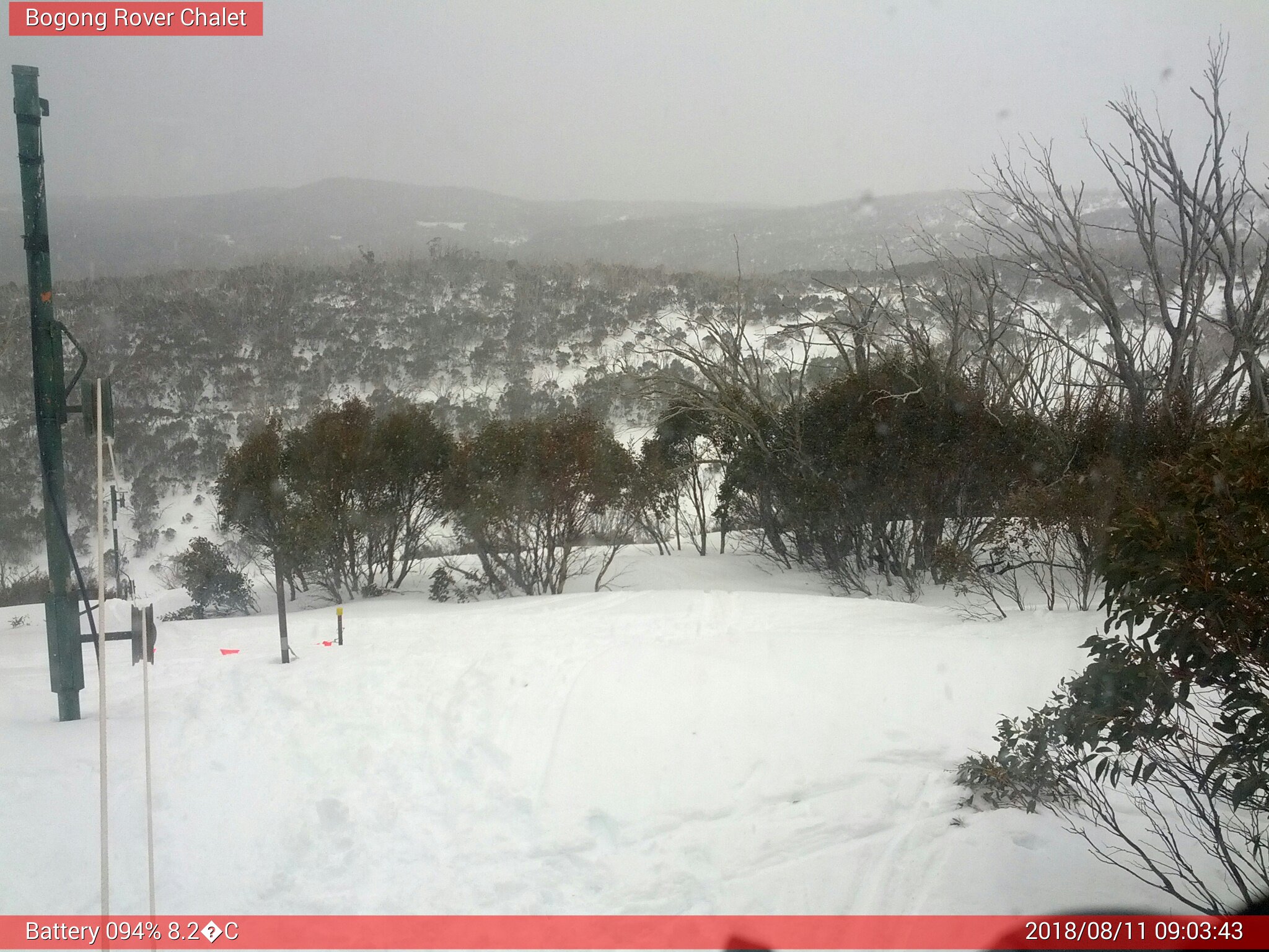 Bogong Web Cam 9:03am Saturday 11th of August 2018