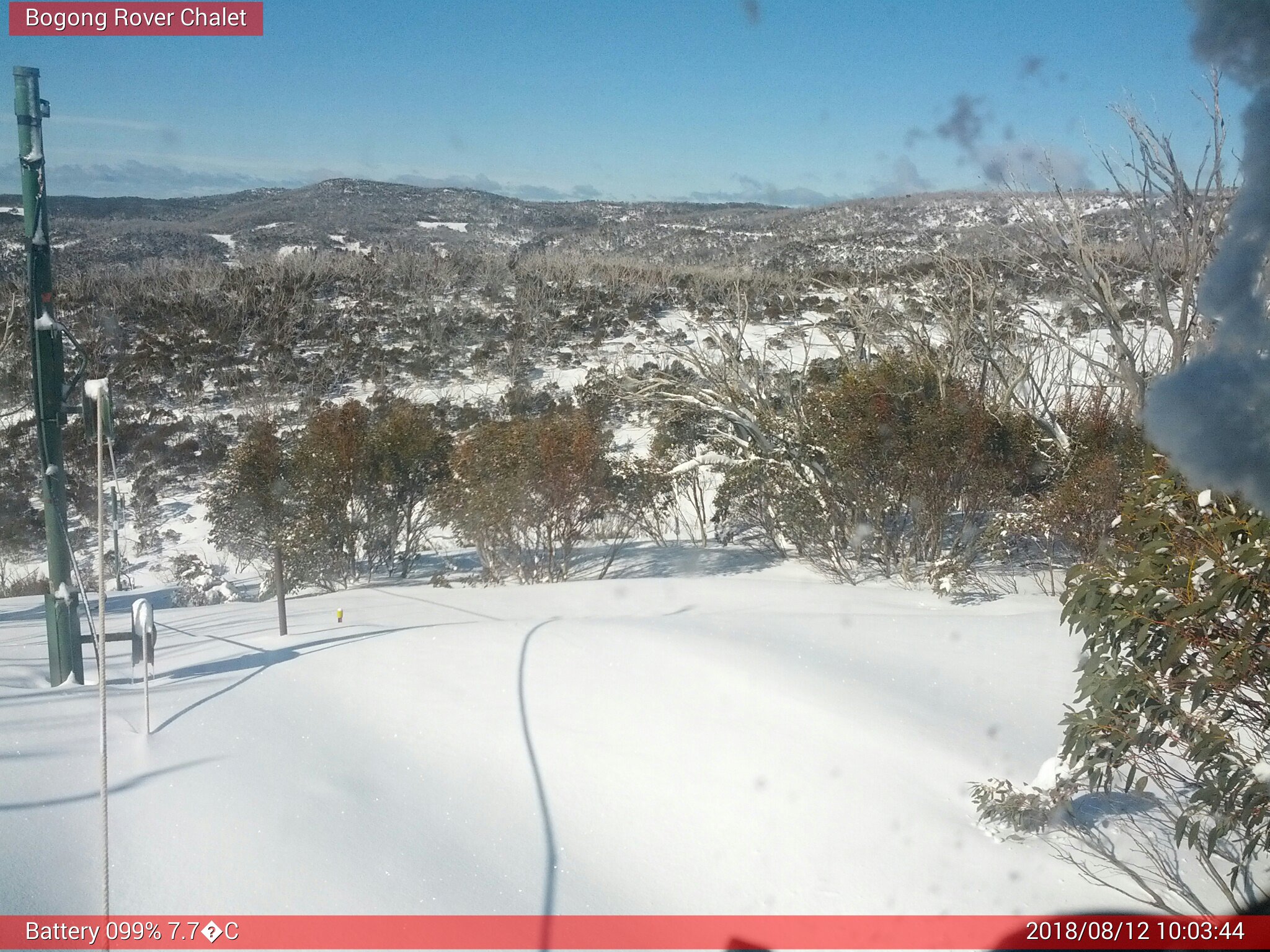 Bogong Web Cam 10:03am Sunday 12th of August 2018