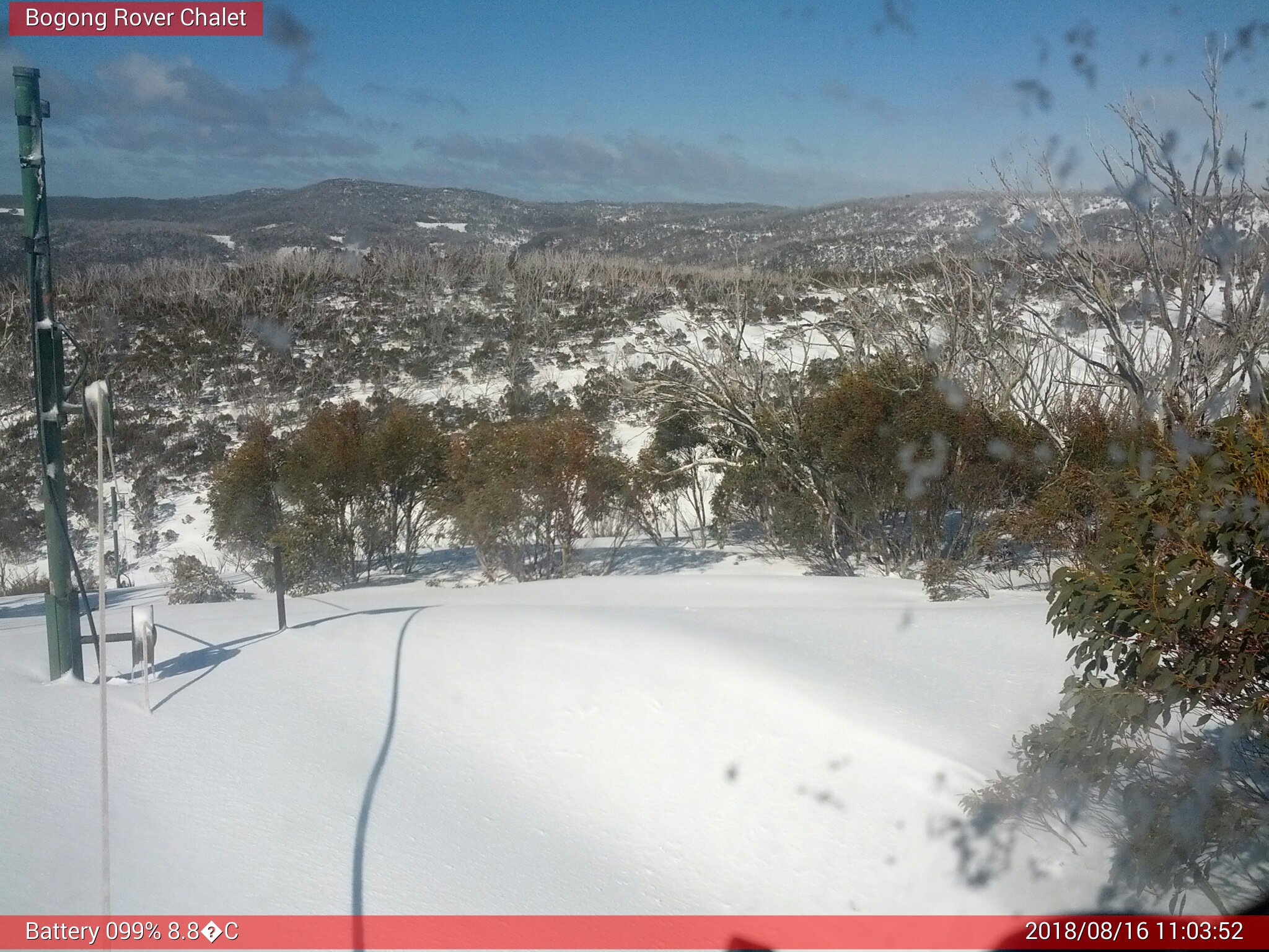 Bogong Web Cam 11:03am Thursday 16th of August 2018