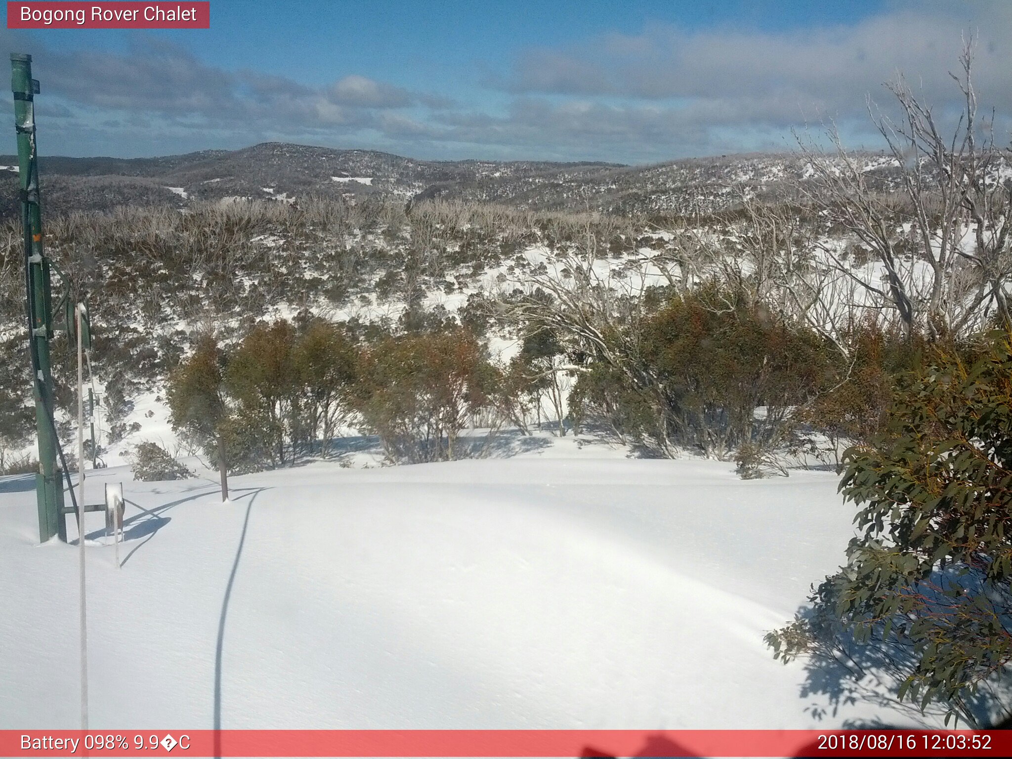 Bogong Web Cam 12:03pm Thursday 16th of August 2018