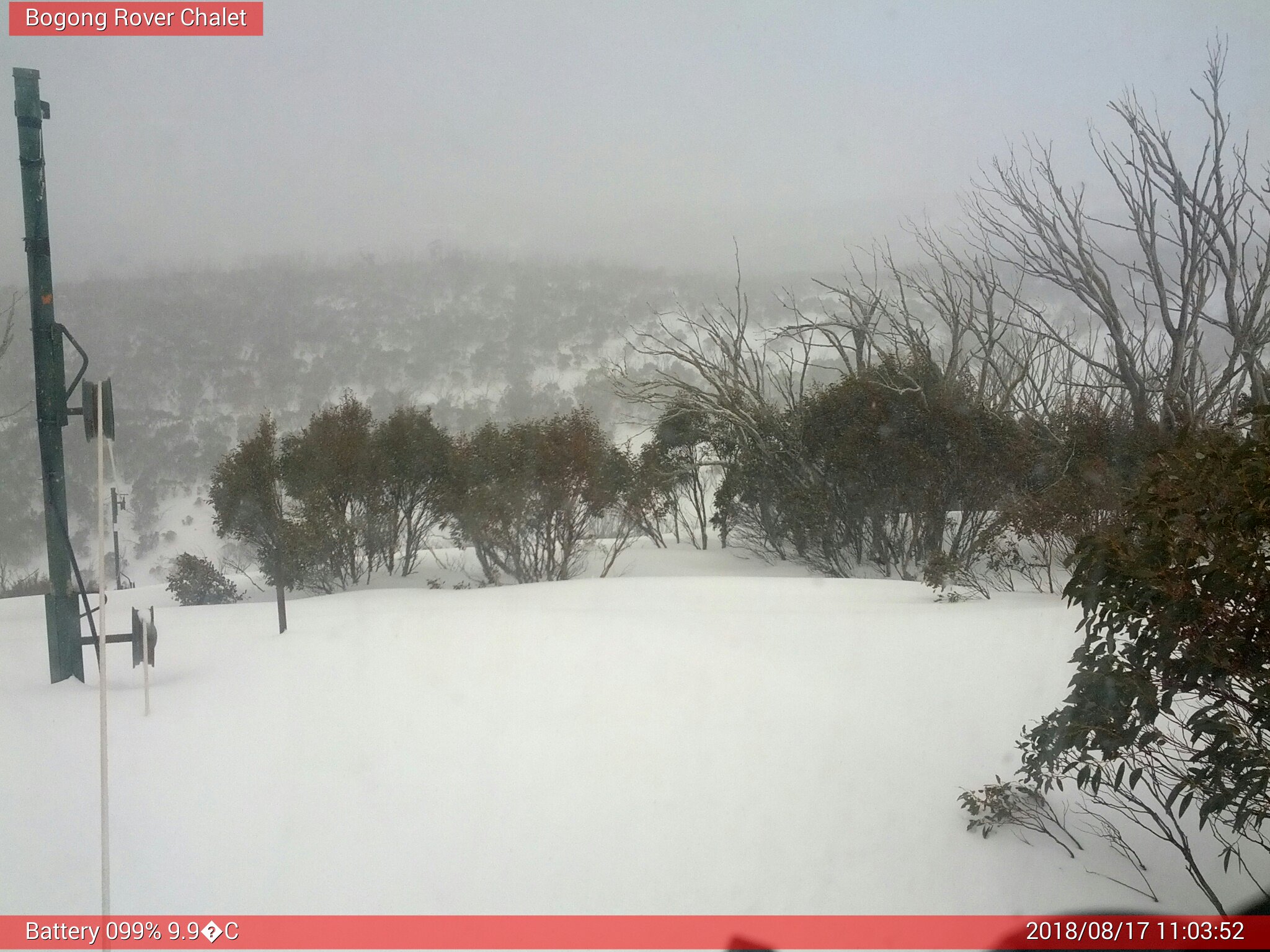 Bogong Web Cam 11:03am Friday 17th of August 2018