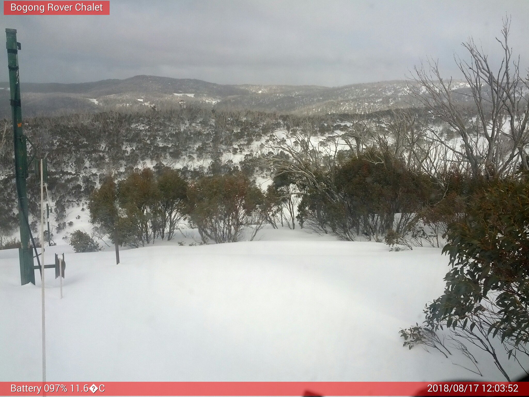 Bogong Web Cam 12:03pm Friday 17th of August 2018