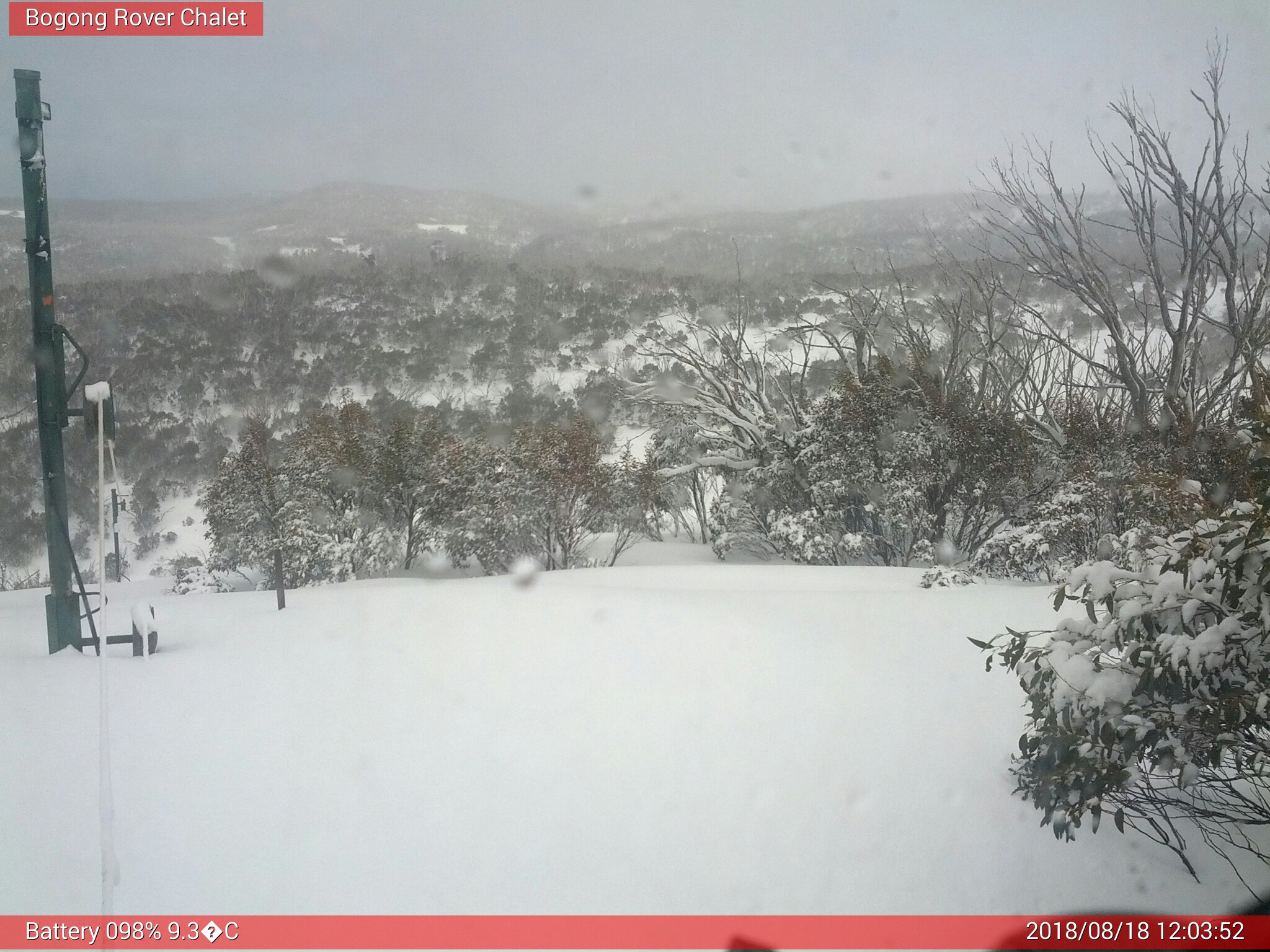 Bogong Web Cam 12:03pm Saturday 18th of August 2018