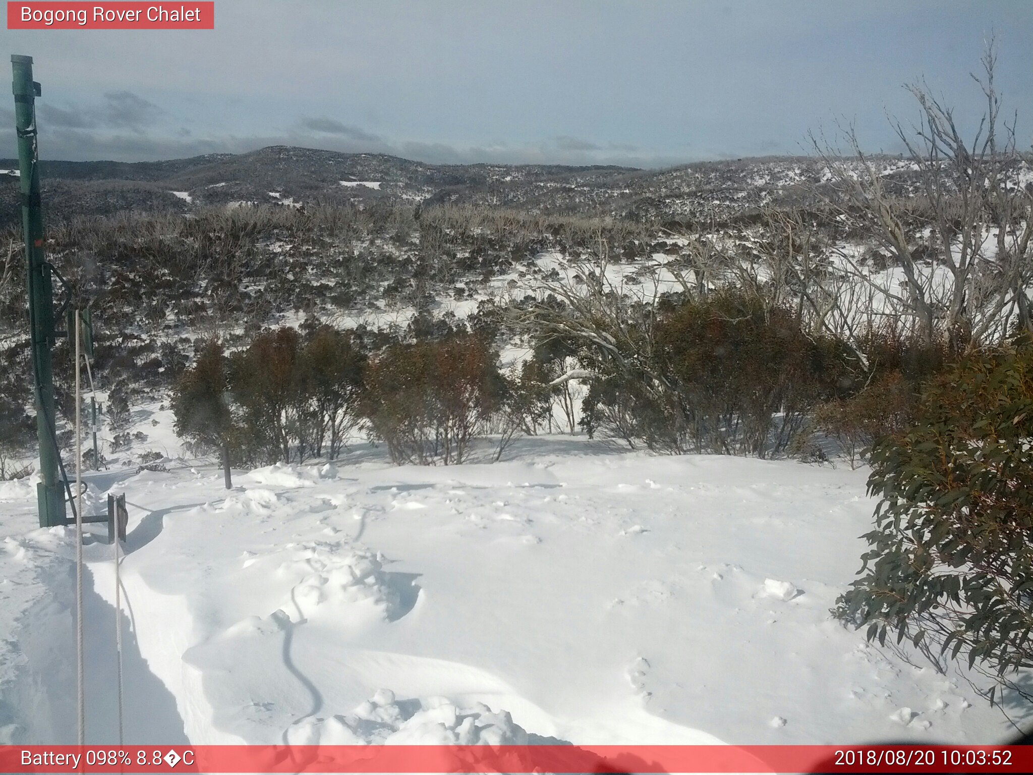 Bogong Web Cam 10:03am Monday 20th of August 2018