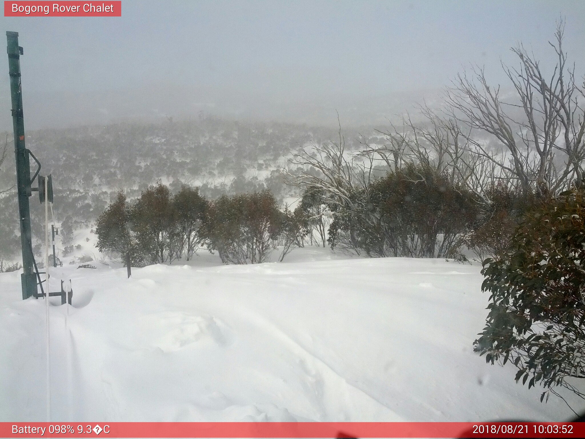 Bogong Web Cam 10:03am Tuesday 21st of August 2018