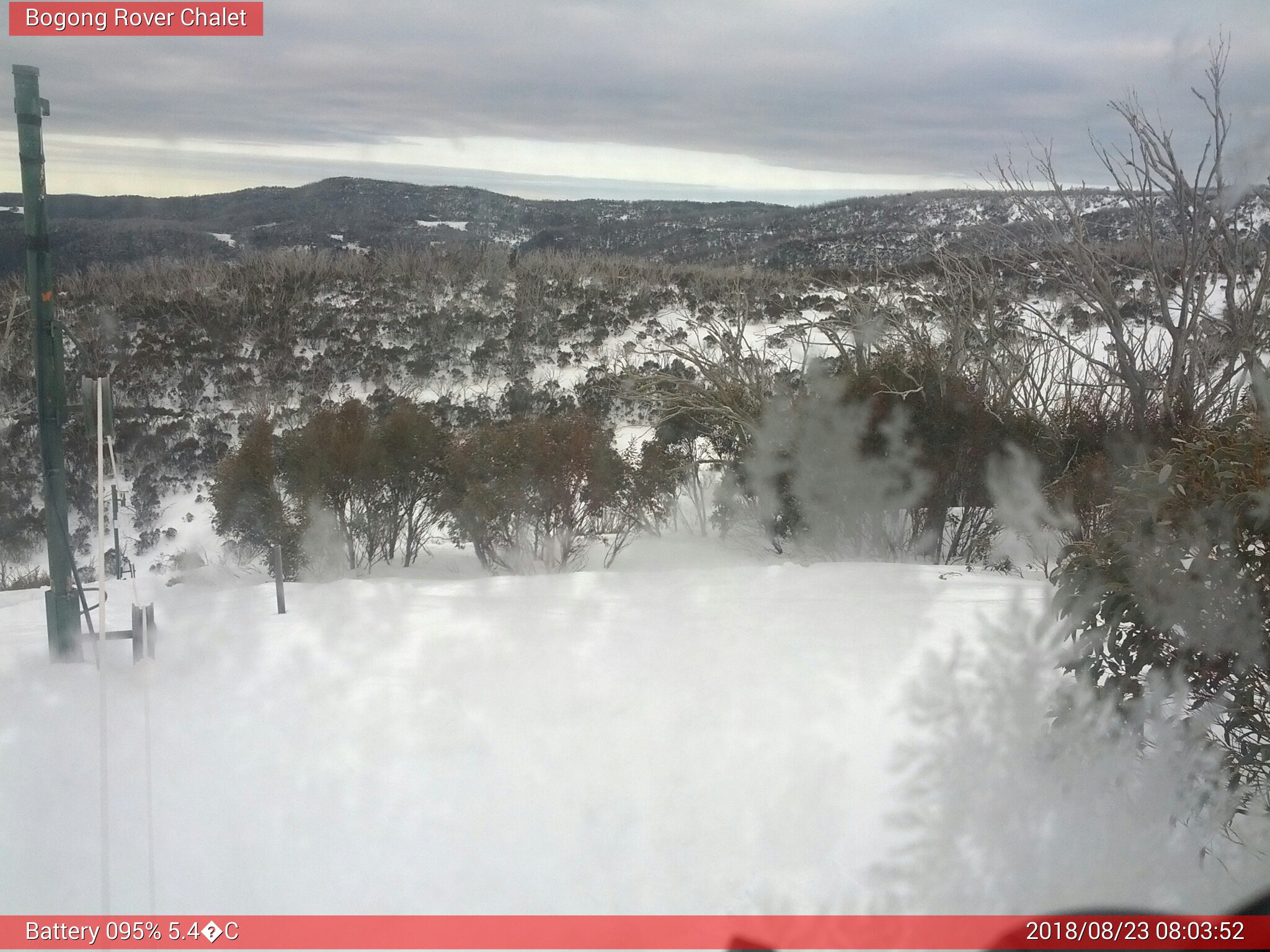 Bogong Web Cam 8:03am Thursday 23rd of August 2018