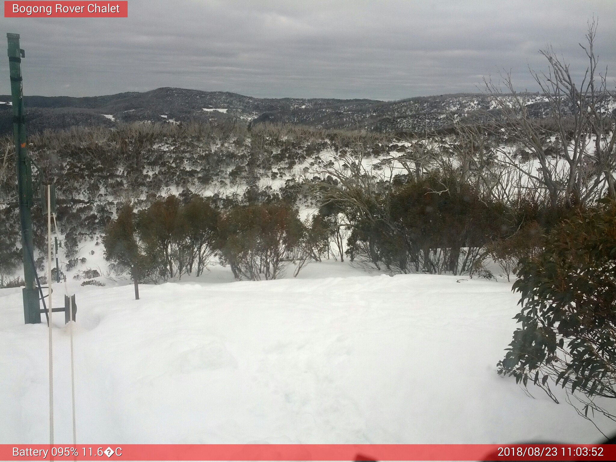 Bogong Web Cam 11:03am Thursday 23rd of August 2018