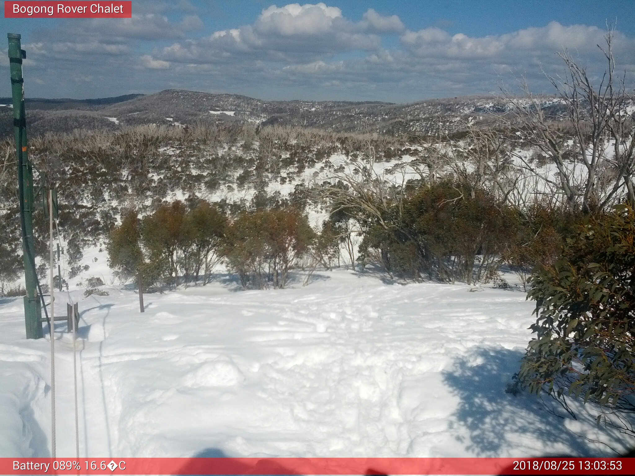 Bogong Web Cam 1:03pm Saturday 25th of August 2018