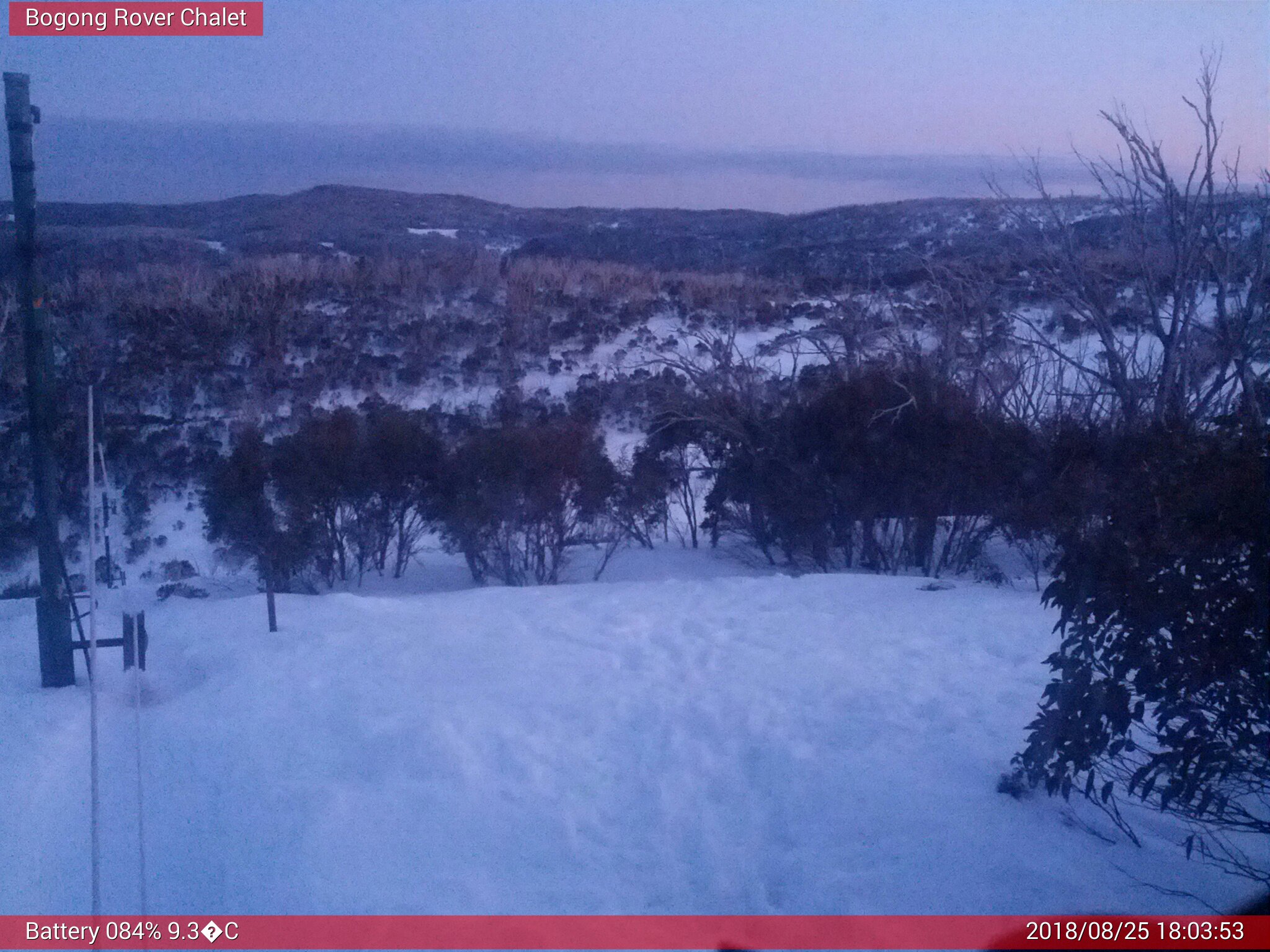 Bogong Web Cam 6:03pm Saturday 25th of August 2018